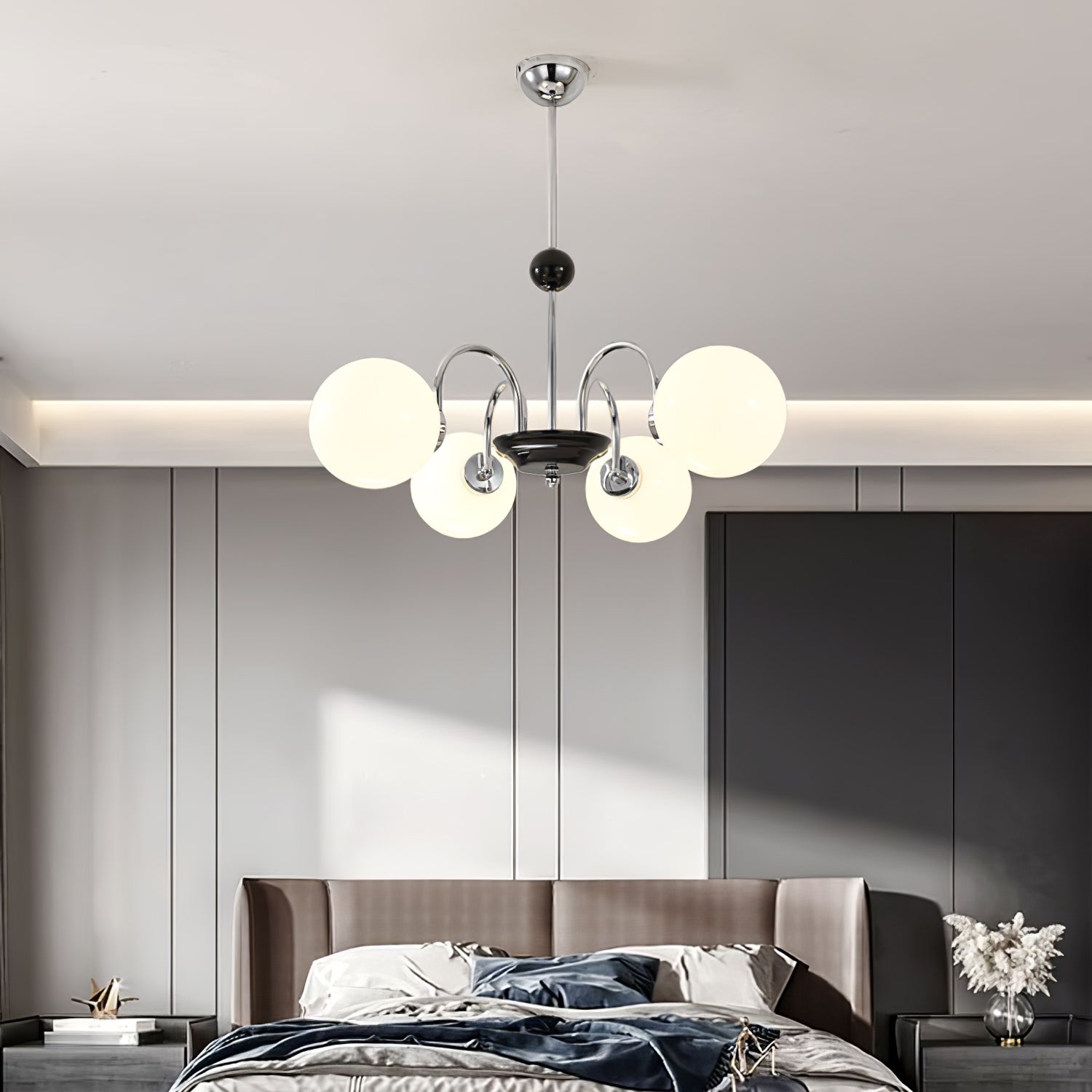Halion Chandelier Rod Frame and White-Neutral Decor