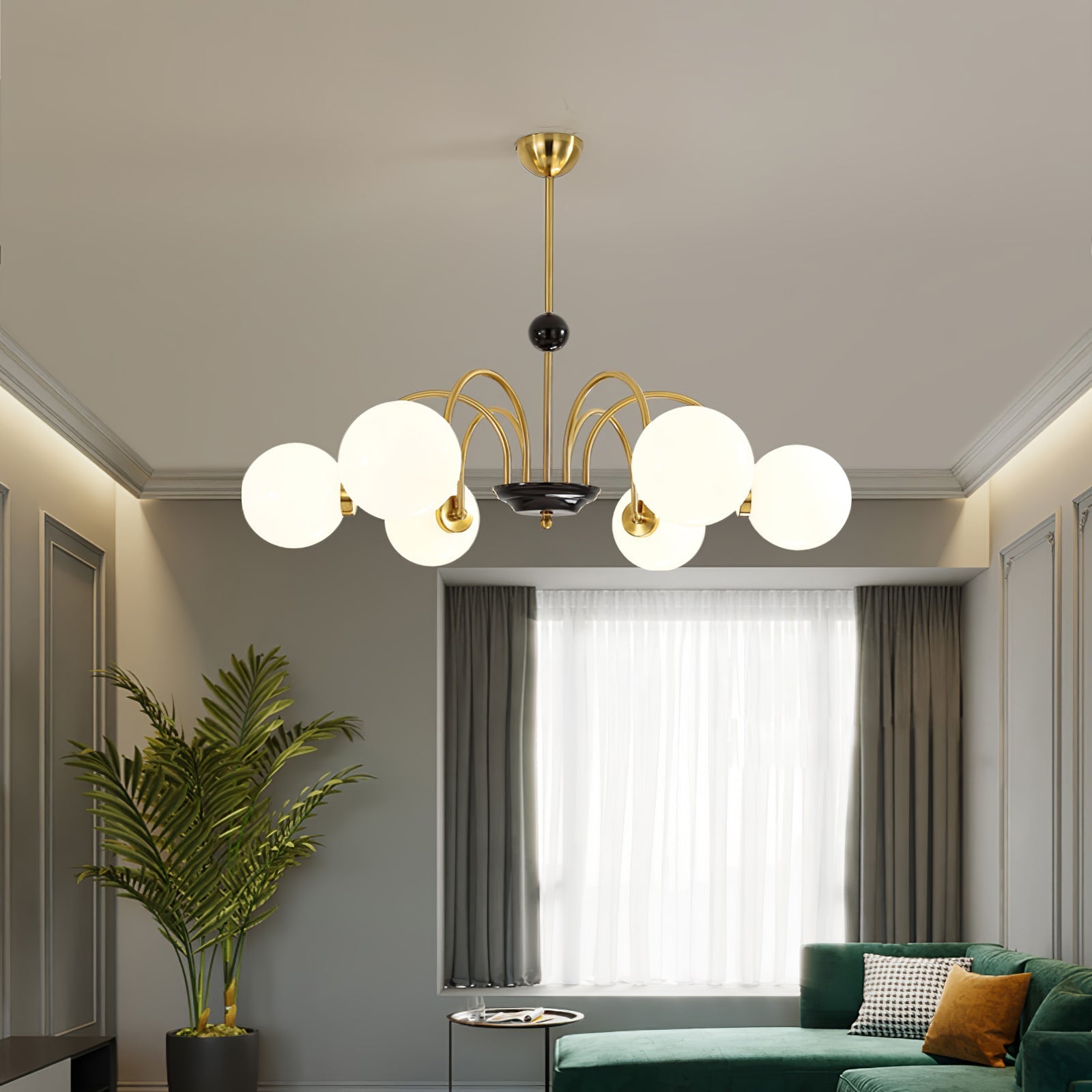 Halion Chandelier Rod Frame and White-Neutral Decor