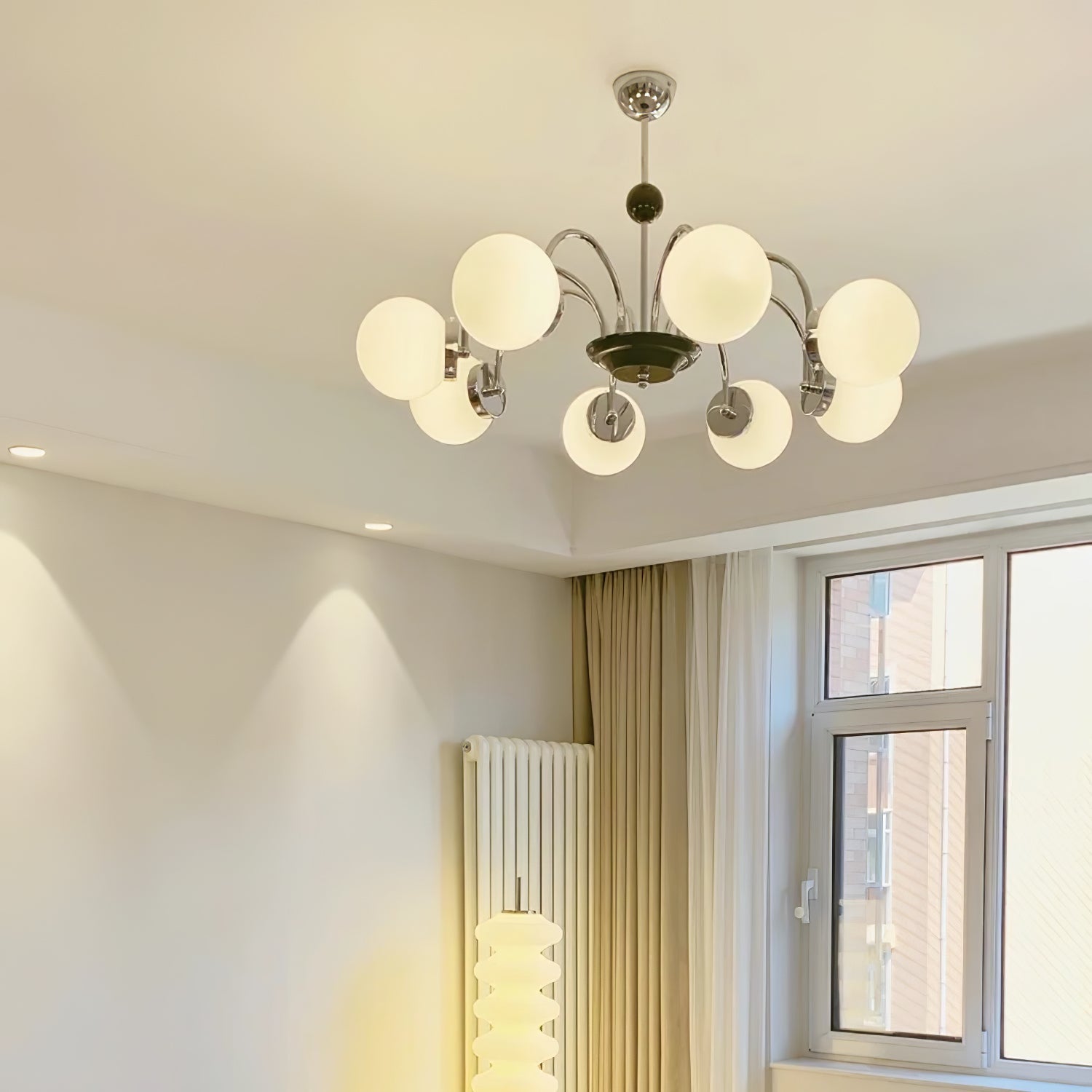Halion Chandelier Rod Frame and White-Neutral Decor