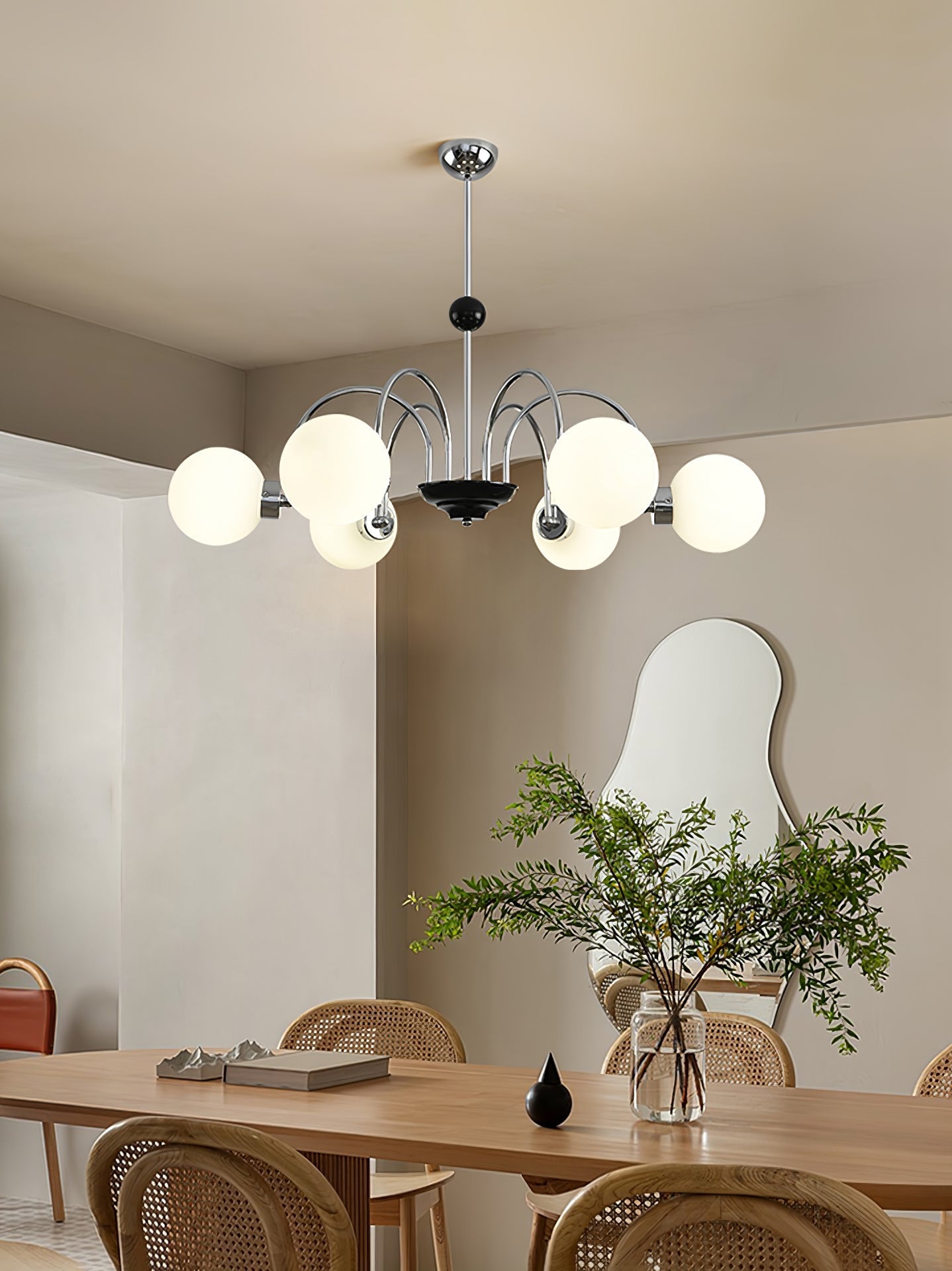 Halion Chandelier Rod Frame and White-Neutral Decor
