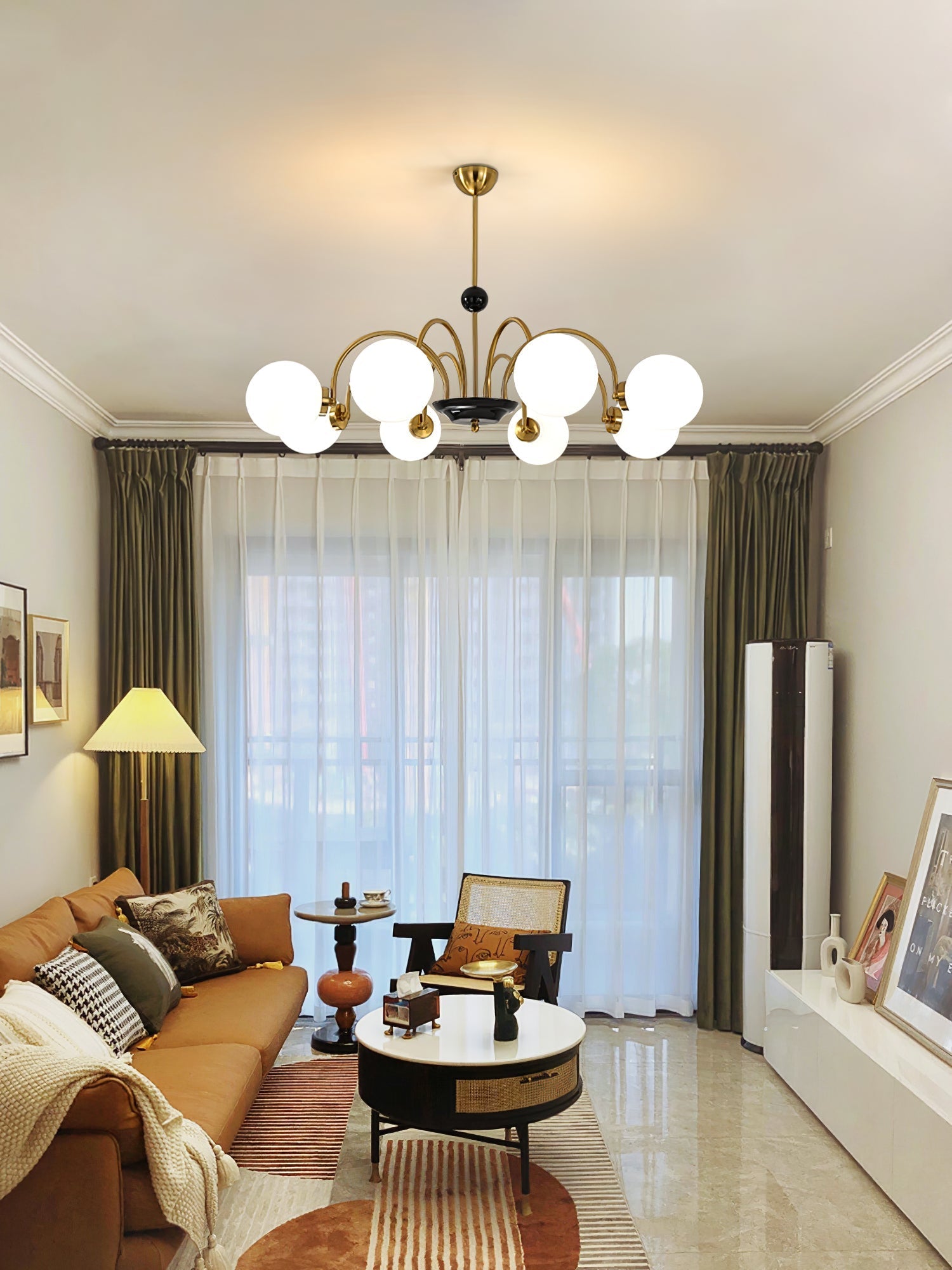 Halion Chandelier Rod Frame and White-Neutral Decor