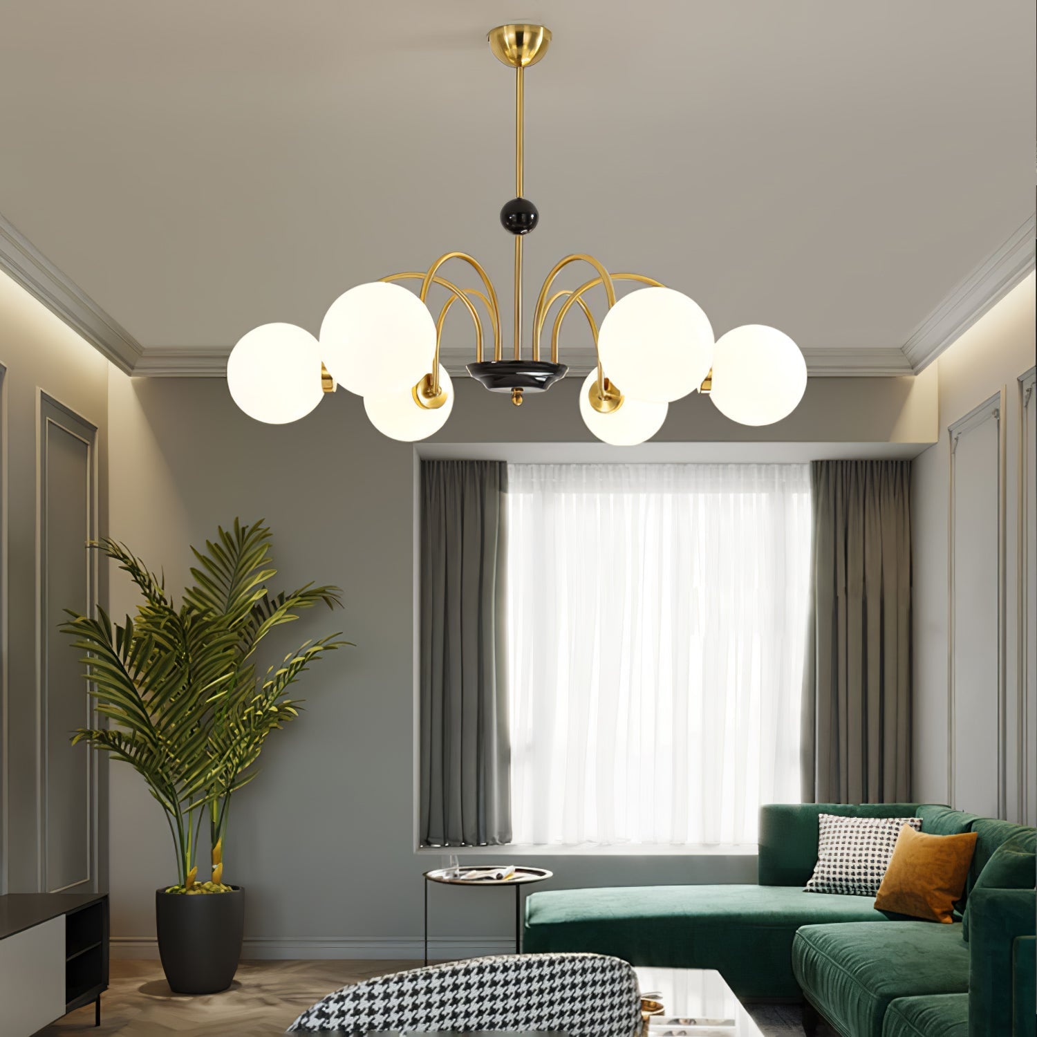 Halion Chandelier Rod Frame and White-Neutral Decor
