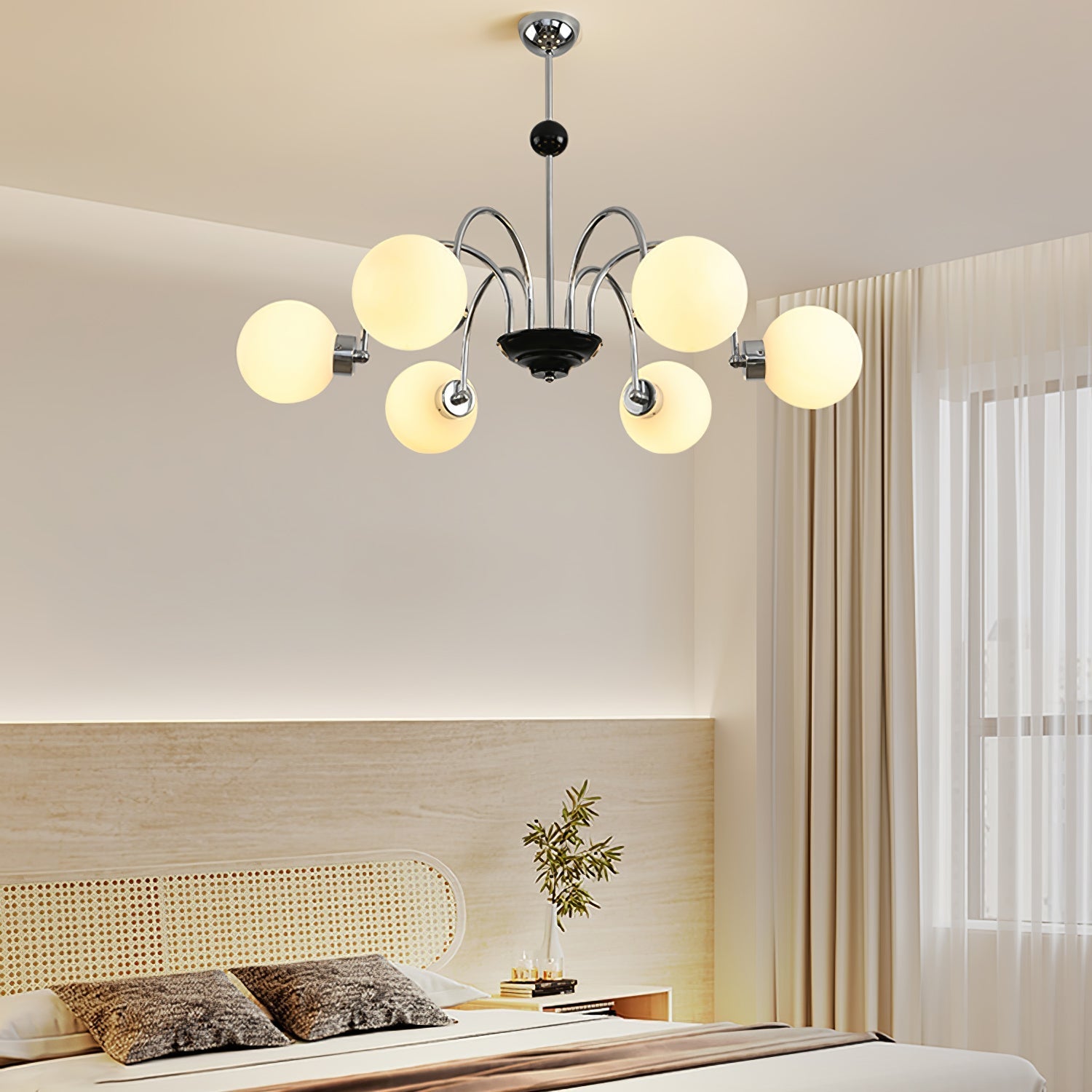 Halion Chandelier Rod Frame and White-Neutral Decor
