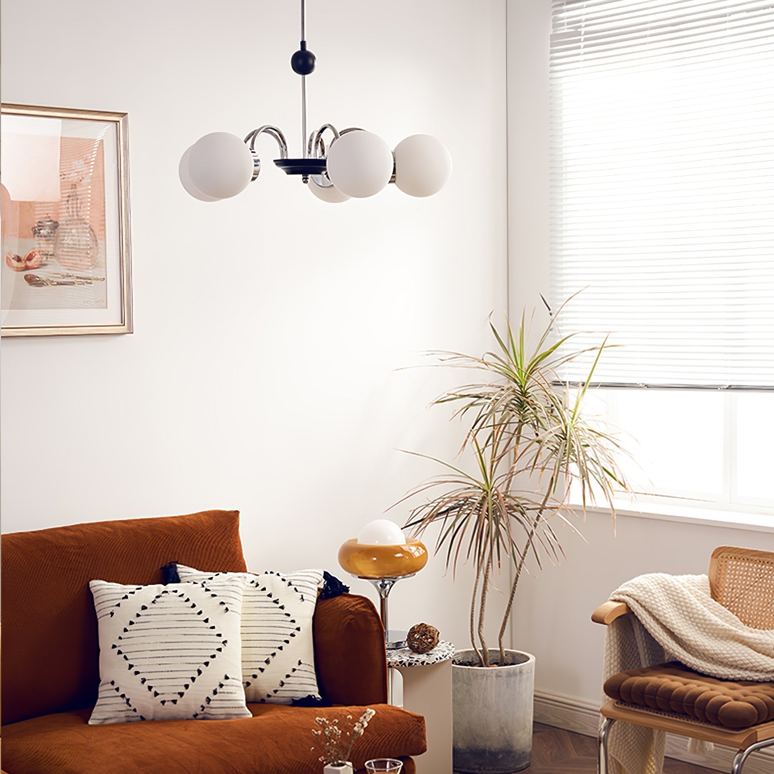 Halion Chandelier Rod Frame and White-Neutral Decor