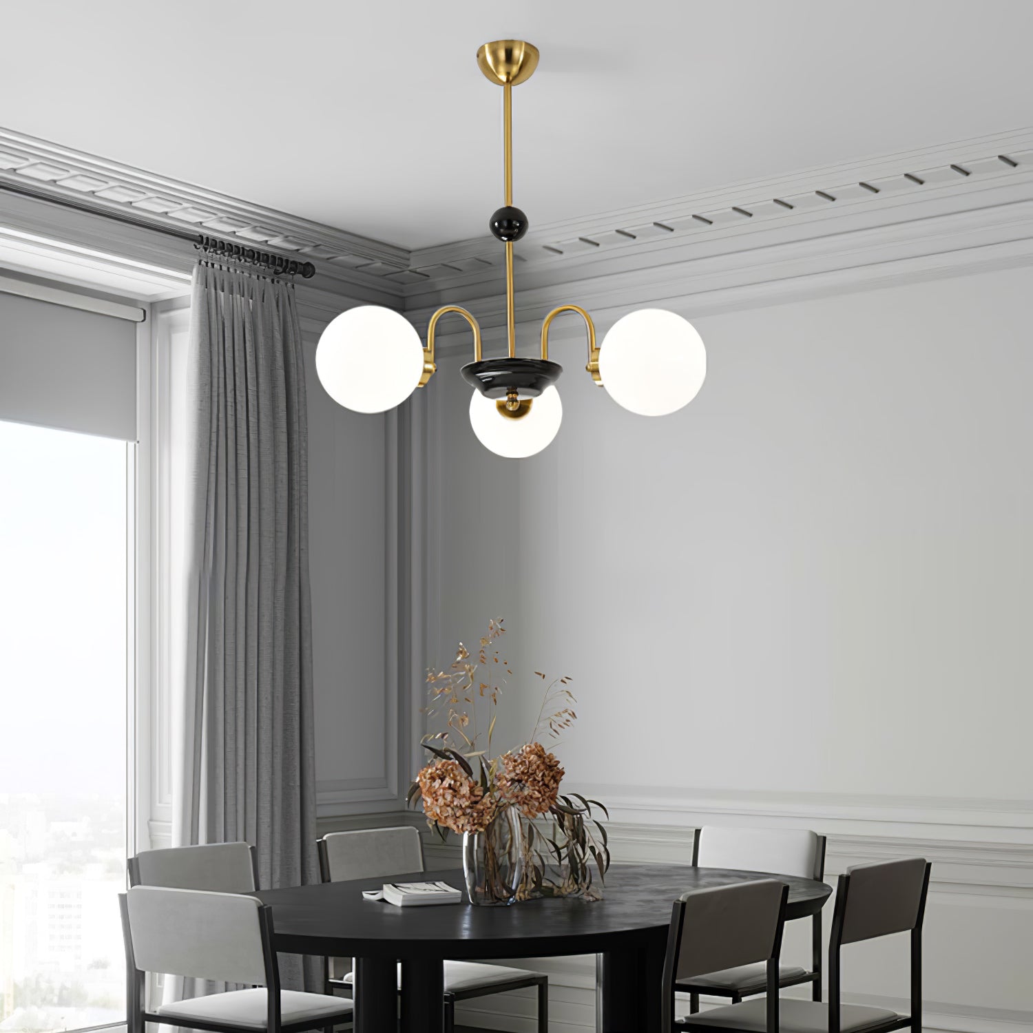 Halion Chandelier Rod Frame and White-Neutral Decor