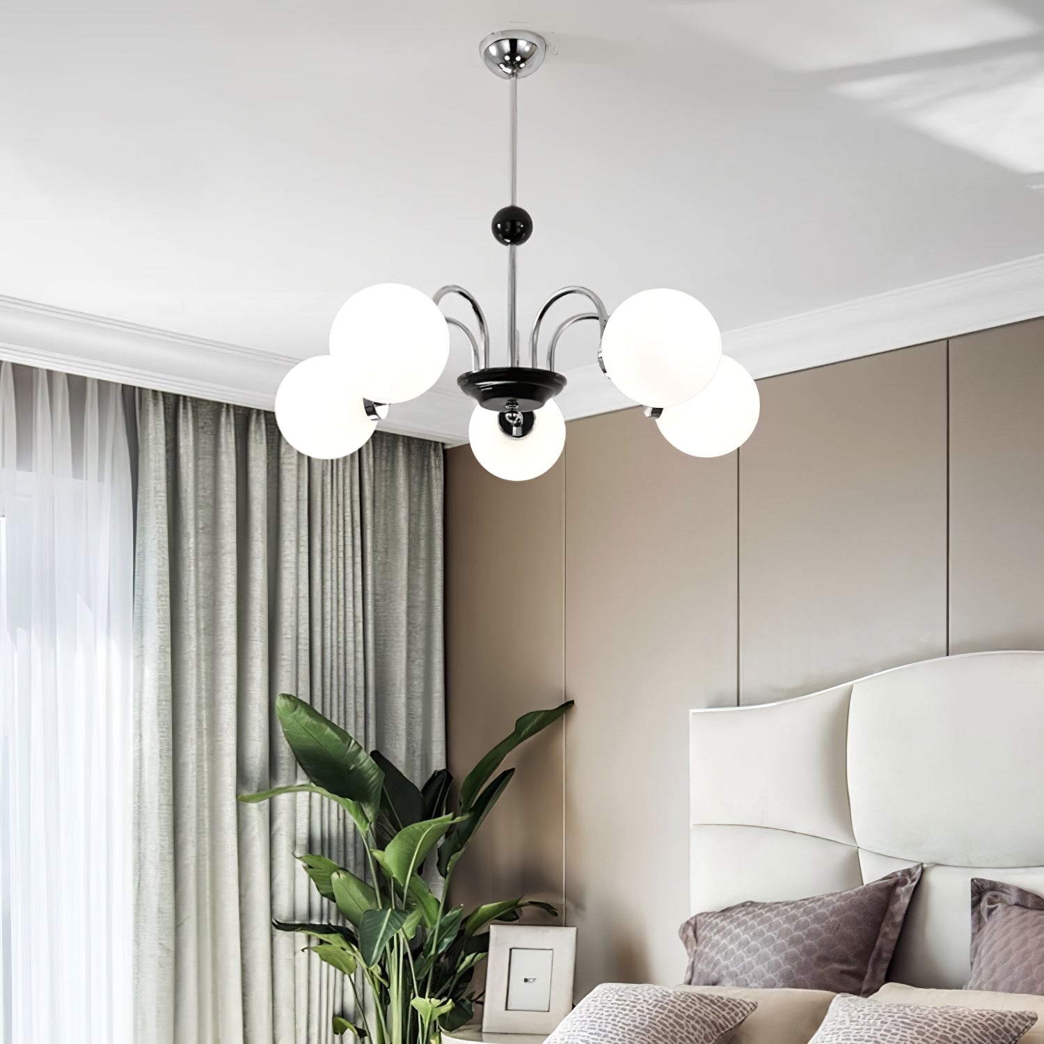 Halion Chandelier Rod Frame and White-Neutral Decor
