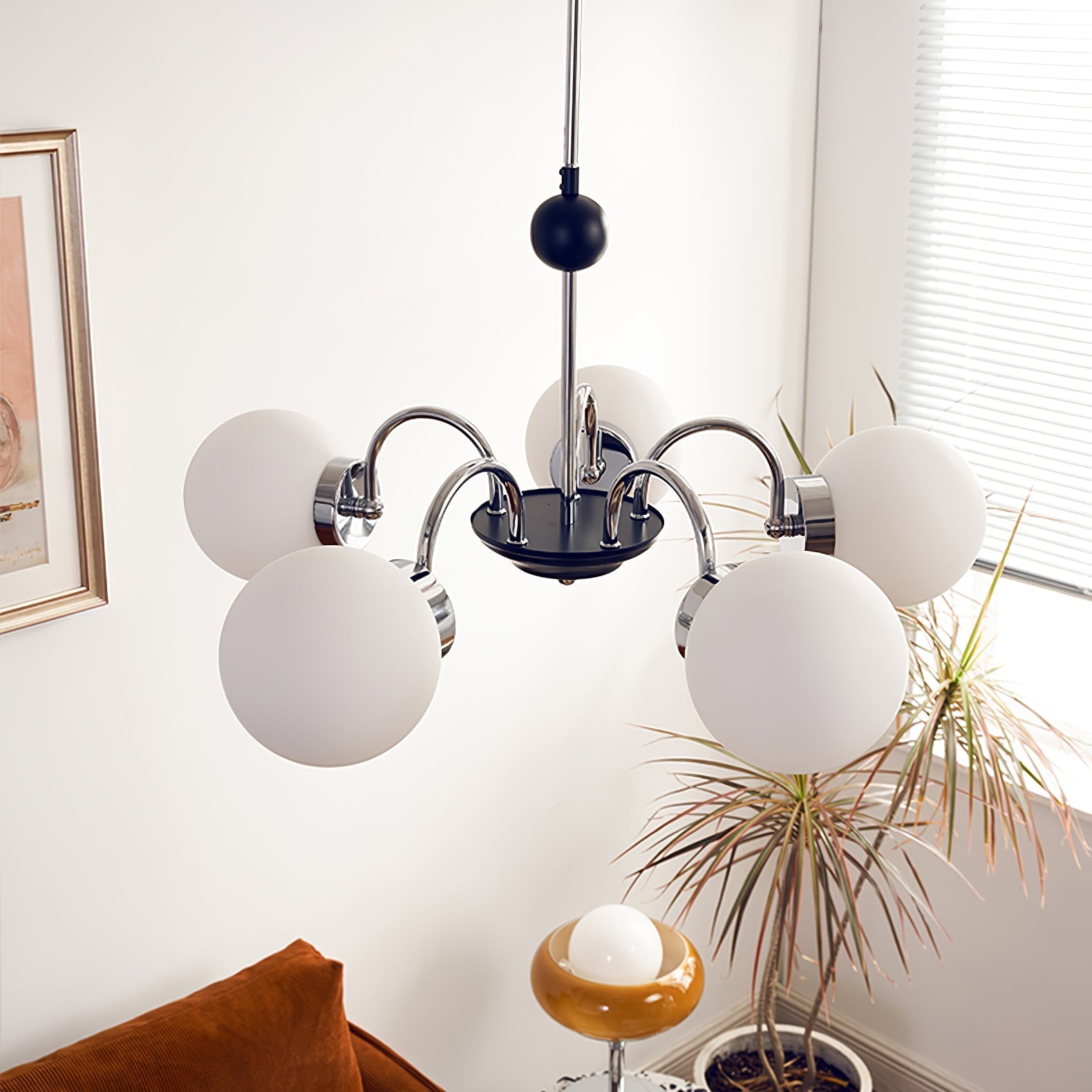 Halion Chandelier Rod Frame and White-Neutral Decor