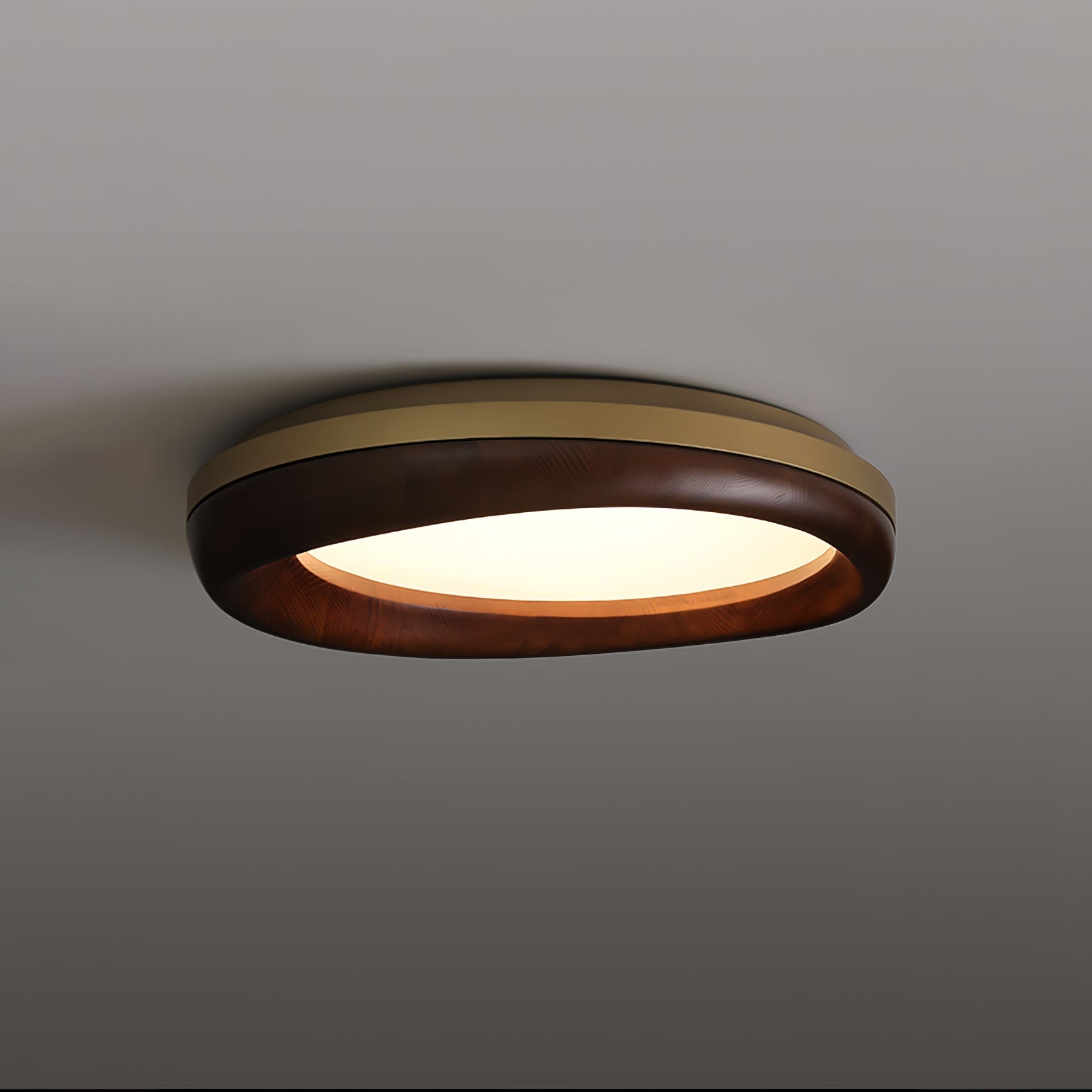 Eurtheara Organic Wood Glass Ceiling Light-Neutral Decor