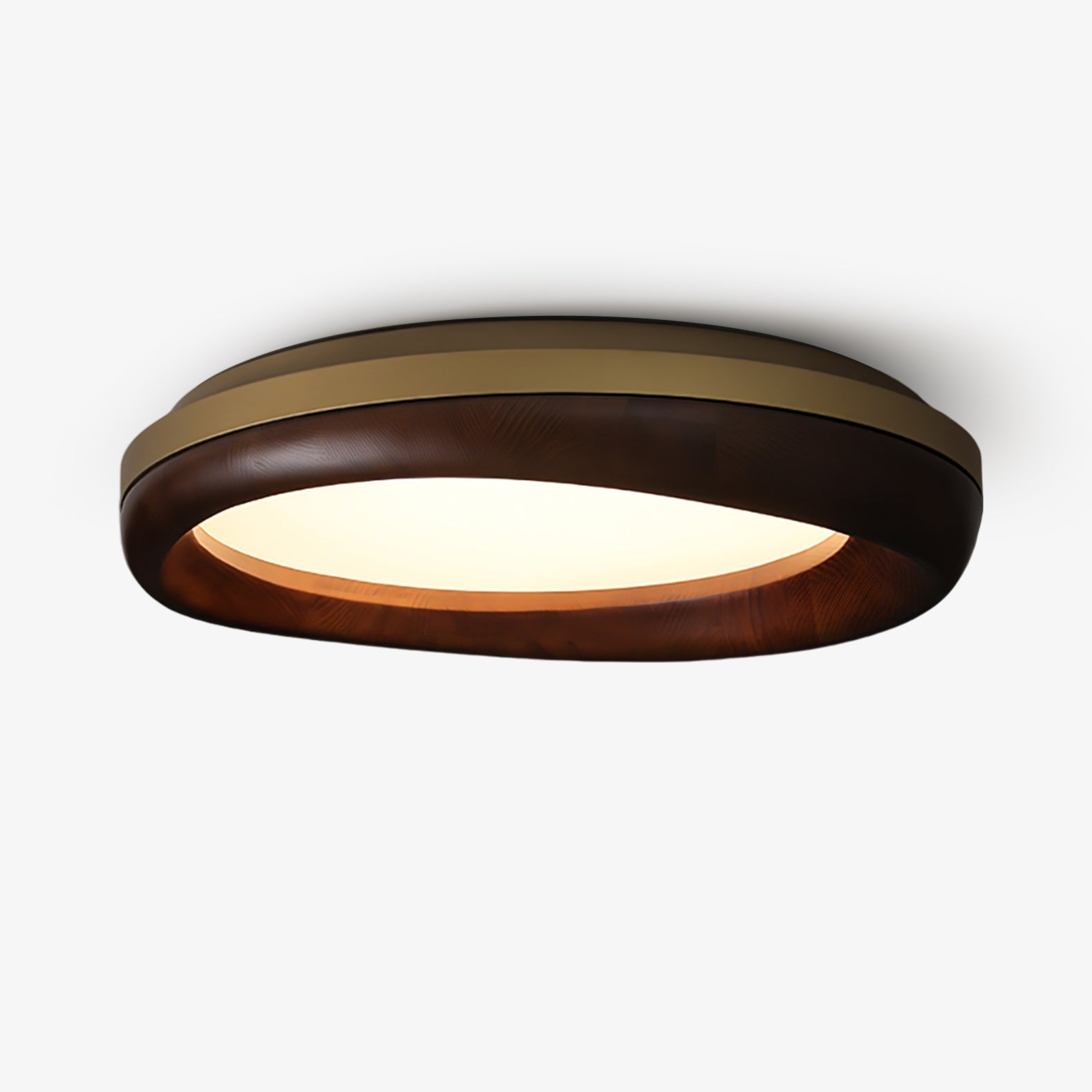 Eurtheara Organic Wood Glass Ceiling Light-Neutral Decor