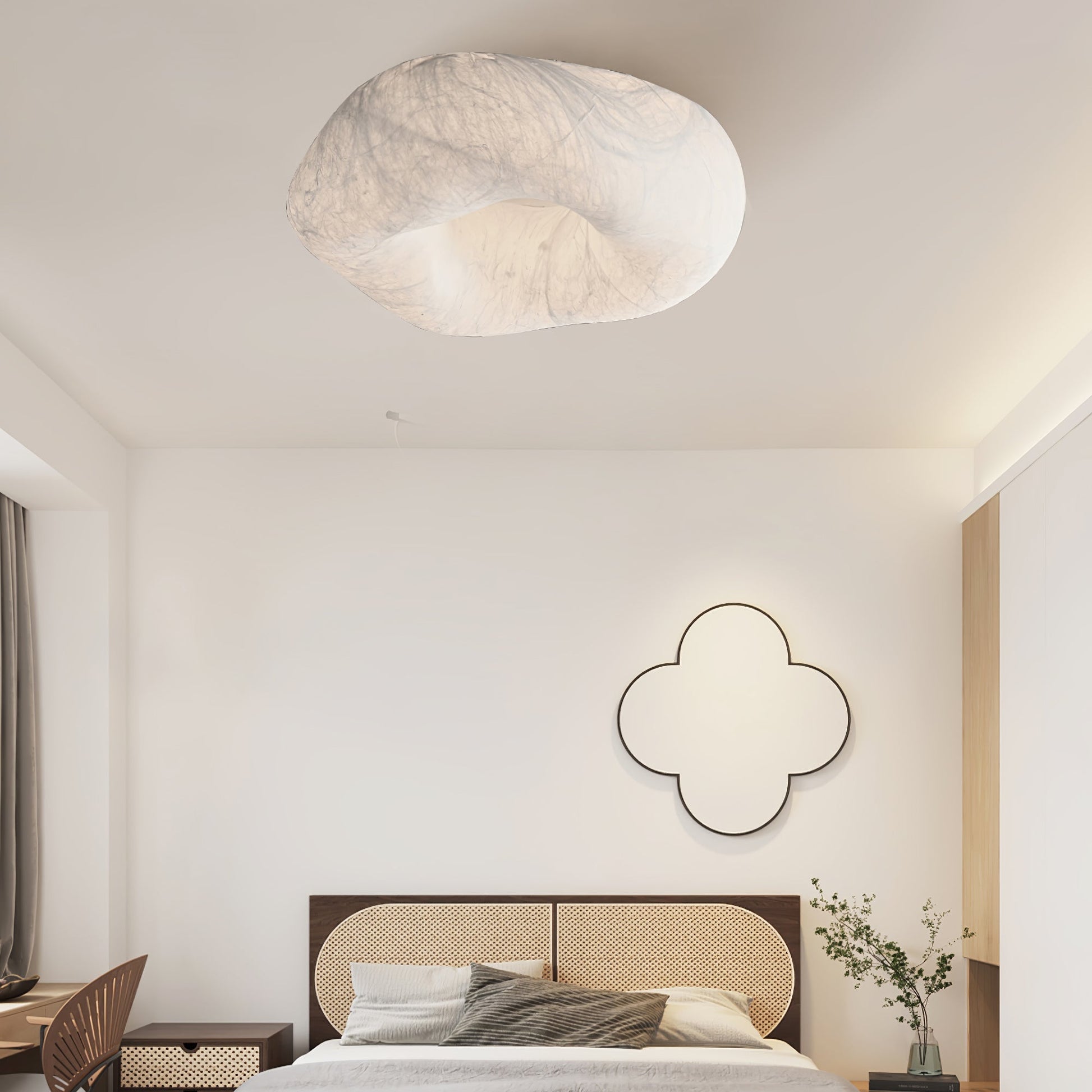 Solara Ceiling Lamp Cloud Shape Silk Elegant-Neutral Decor