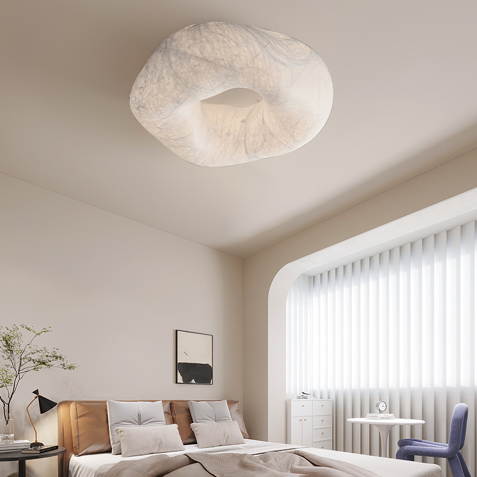 Solara Ceiling Lamp Cloud Shape Silk Elegant-Neutral Decor