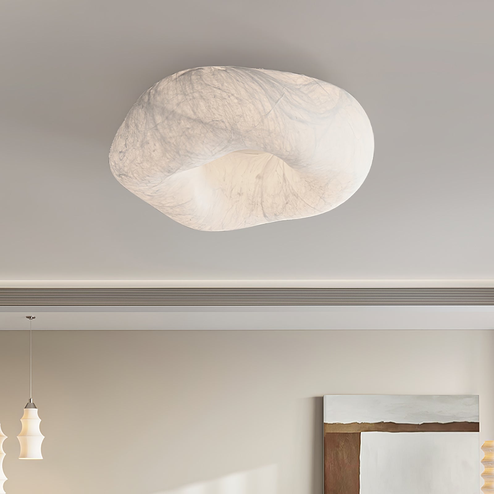 Solara Ceiling Lamp Cloud Shape Silk Elegant-Neutral Decor
