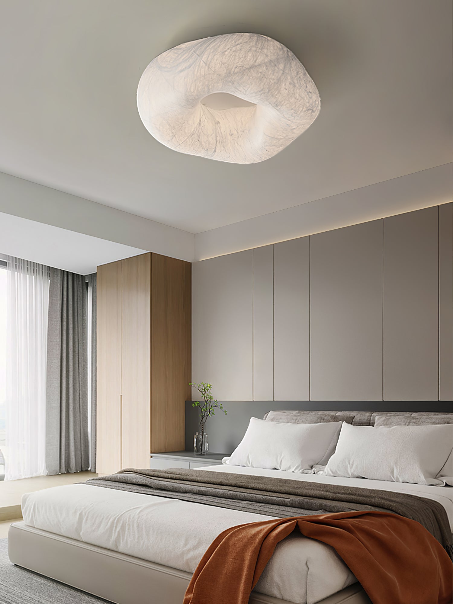Solara Ceiling Lamp Cloud Shape Silk Elegant-Neutral Decor