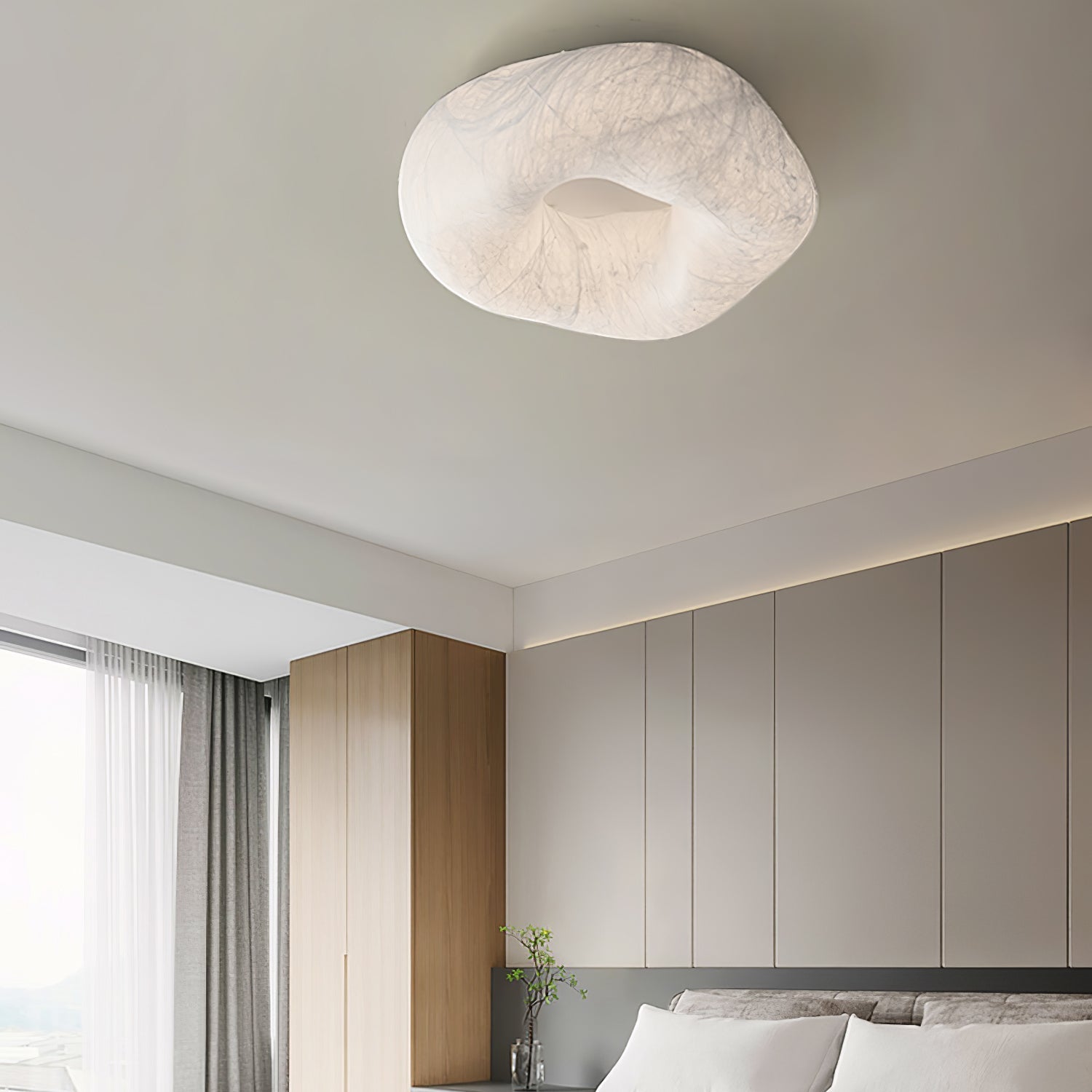 Solara Ceiling Lamp Cloud Shape Silk Elegant-Neutral Decor