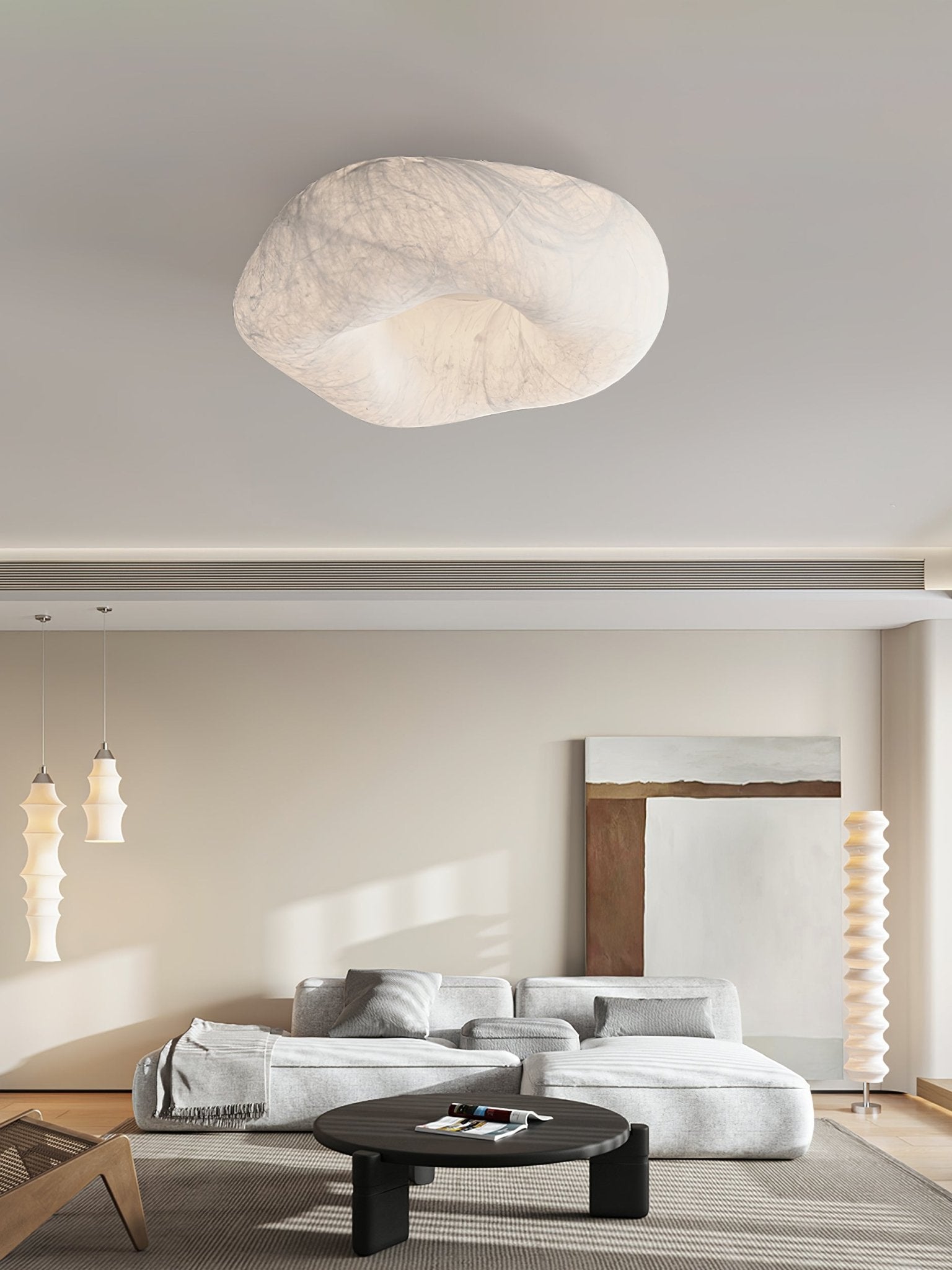 Solara Ceiling Lamp Cloud Shape Silk Elegant-Neutral Decor