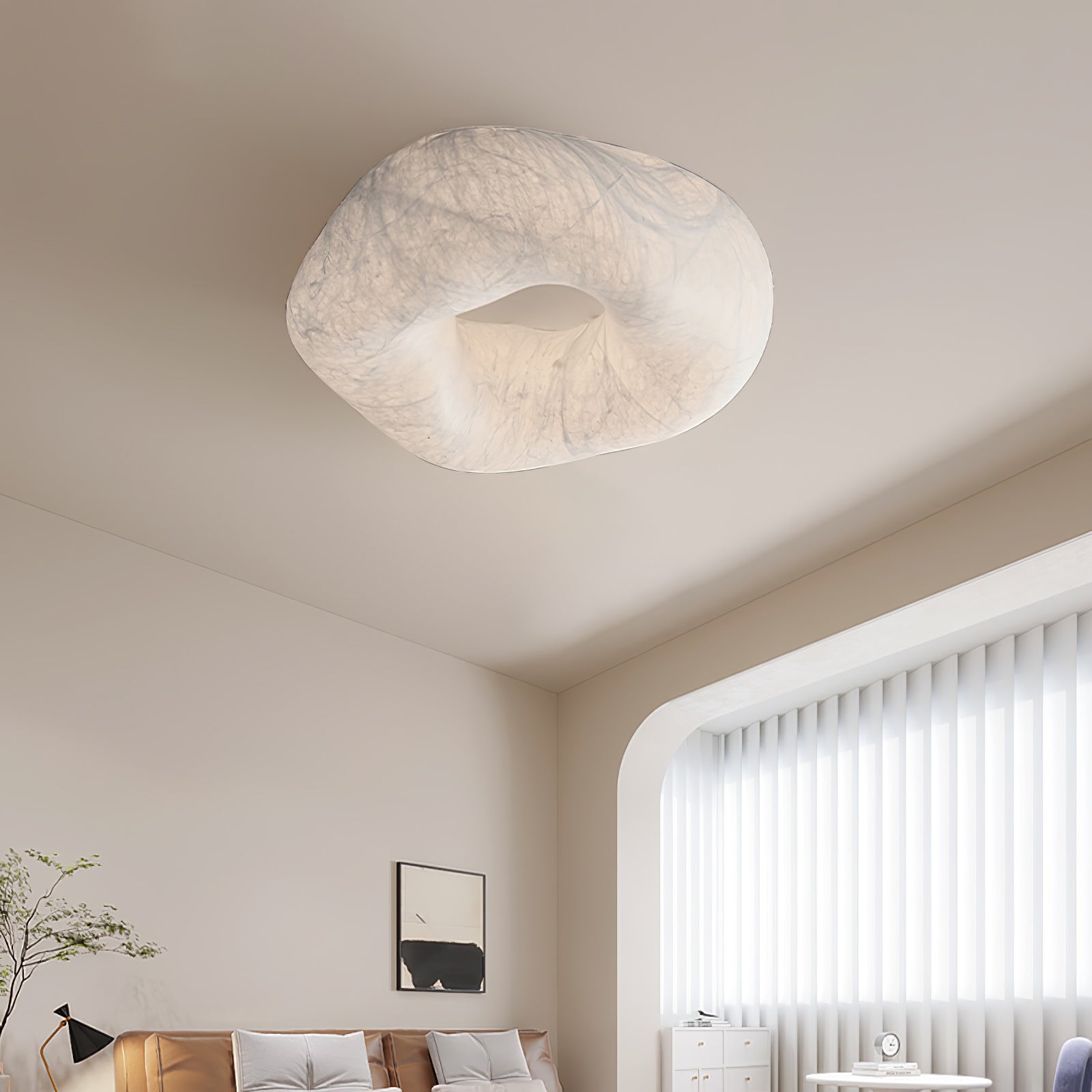 Solara Ceiling Lamp Cloud Shape Silk Elegant-Neutral Decor