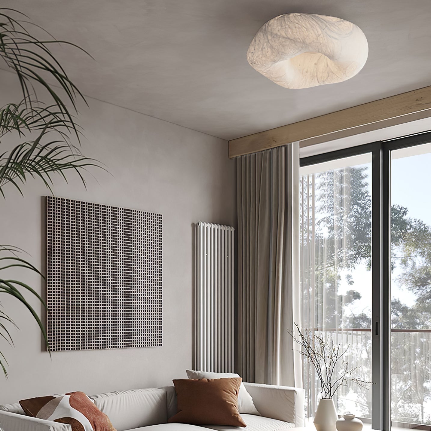 Solara Ceiling Lamp Cloud Shape Silk Elegant-Neutral Decor