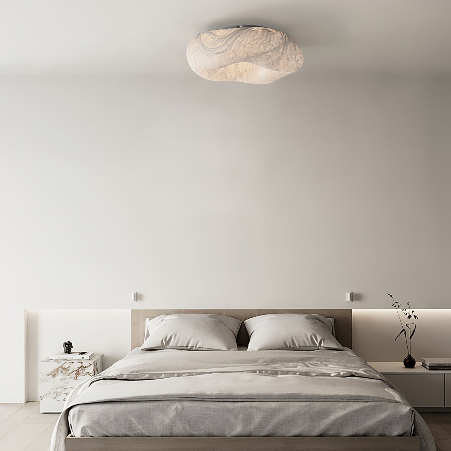Solara Ceiling Lamp Cloud Shape Silk Elegant-Neutral Decor