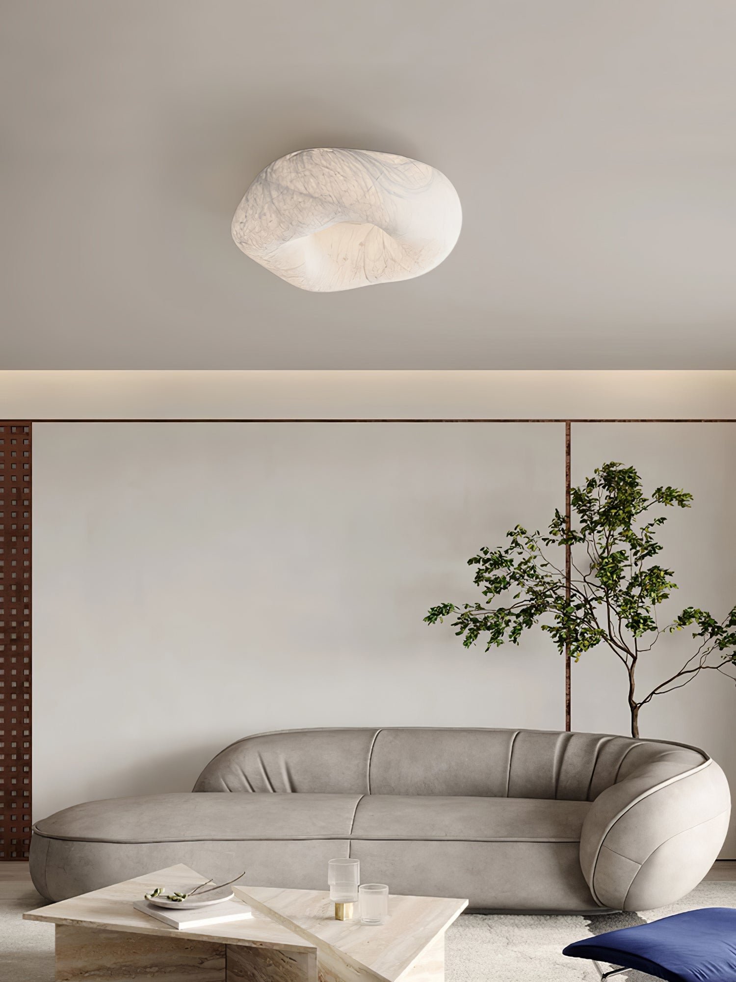 Solara Ceiling Lamp Cloud Shape Silk Elegant-Neutral Decor