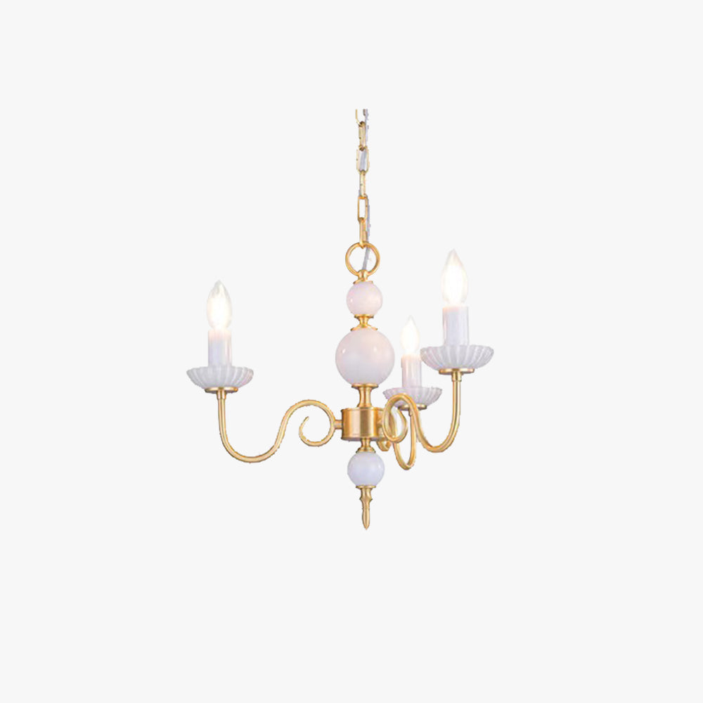 Silva Vintage LED Candle Chandelier Ceramic Bedroom - Neutral Decor