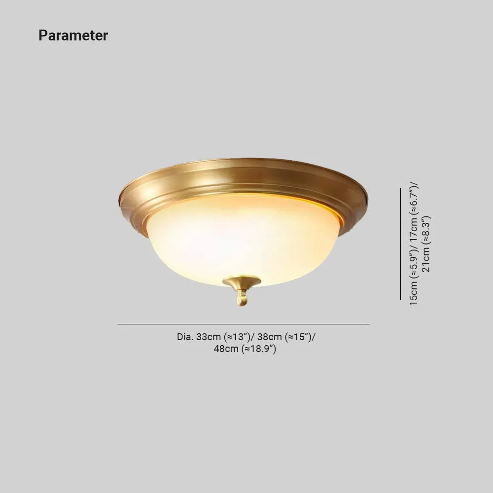 Arisha Flush Mount Ceiling Light Brass Retro LED Living Room Bedroom - Neutral Decor