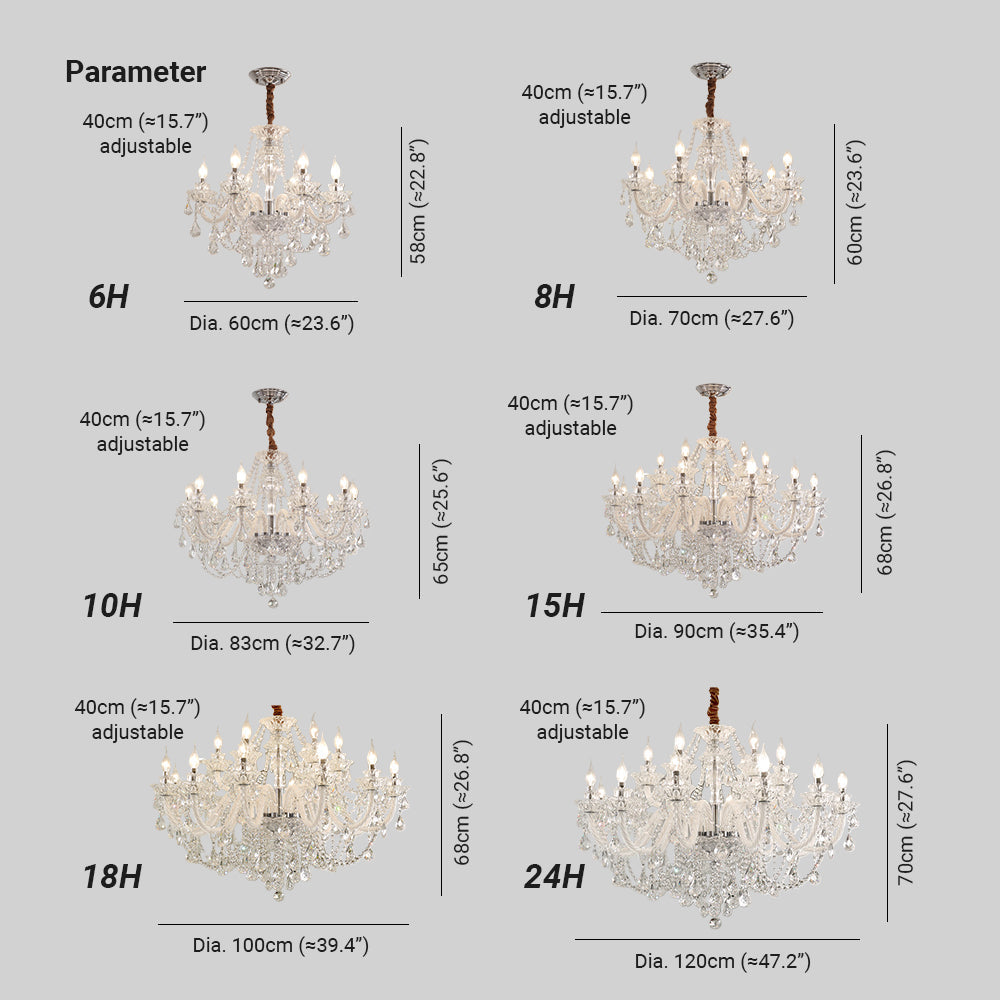 Silva Chandelier French Crystal Living Room Dining Room - Neutral Decor