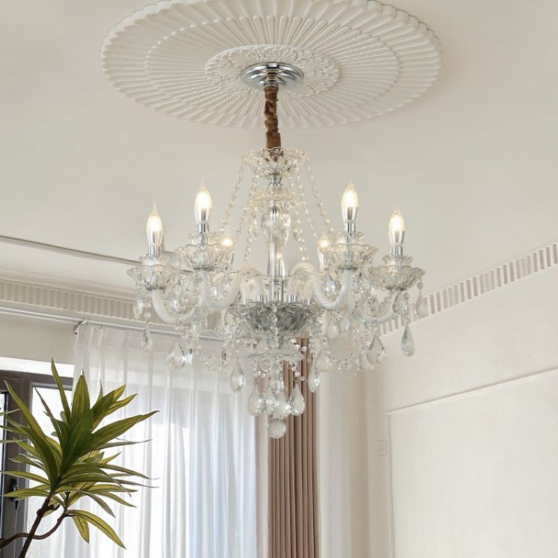 Silva Chandelier French Crystal Living Room Dining Room - Neutral Decor
