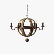 Silva Rustic Pendant Light Wood Metal Corridor Restaurant - Neutral Decor