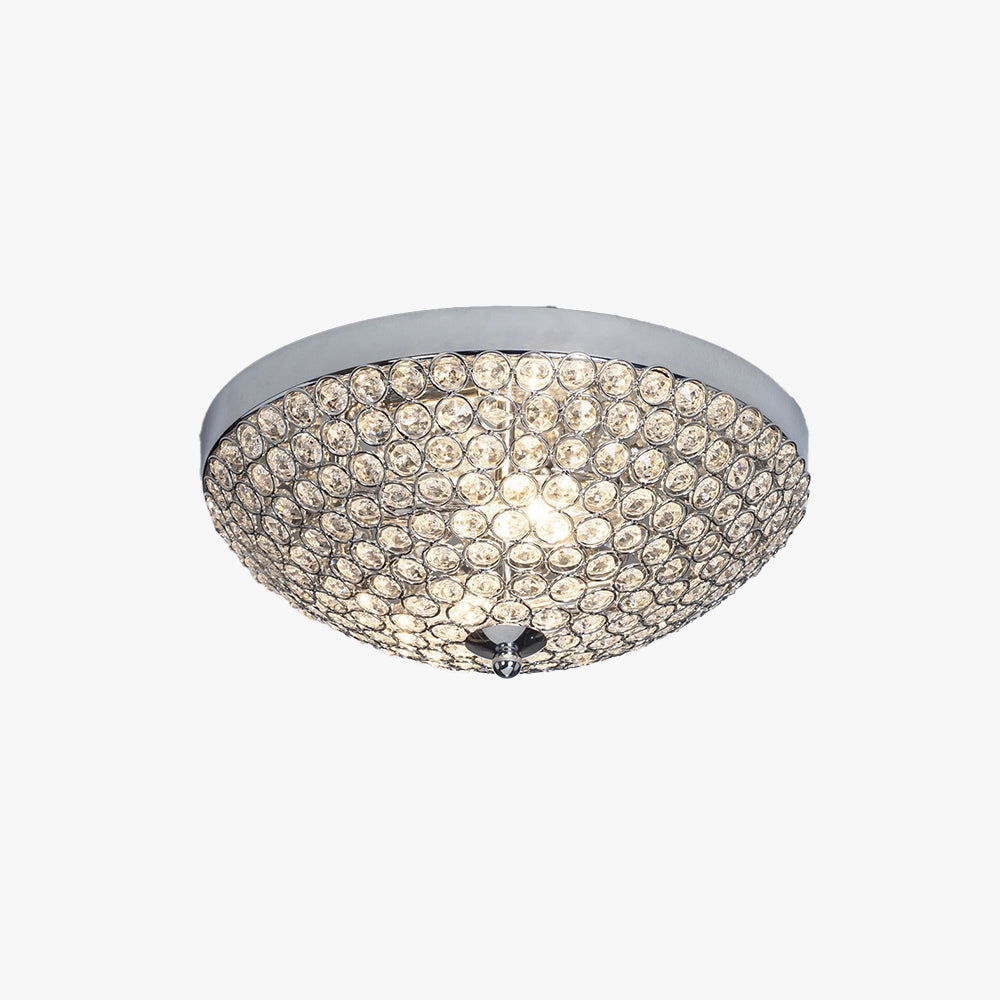 Kristy Crystal Flush Mount Ceiling Light Glass Living Room Bedroom - Neutral Decor