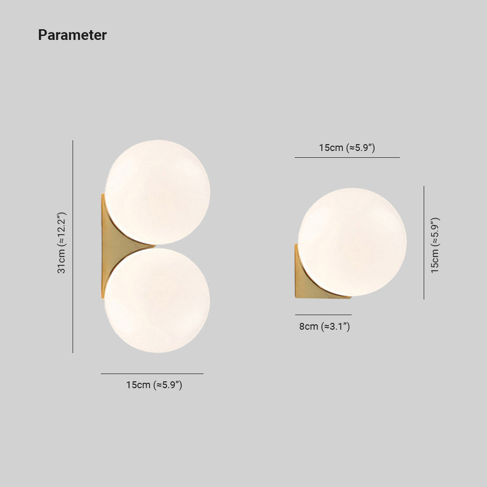 Valentina Indoor Wall Lamp Glass Brass&White Living Room Bedroom - Neutral Decor