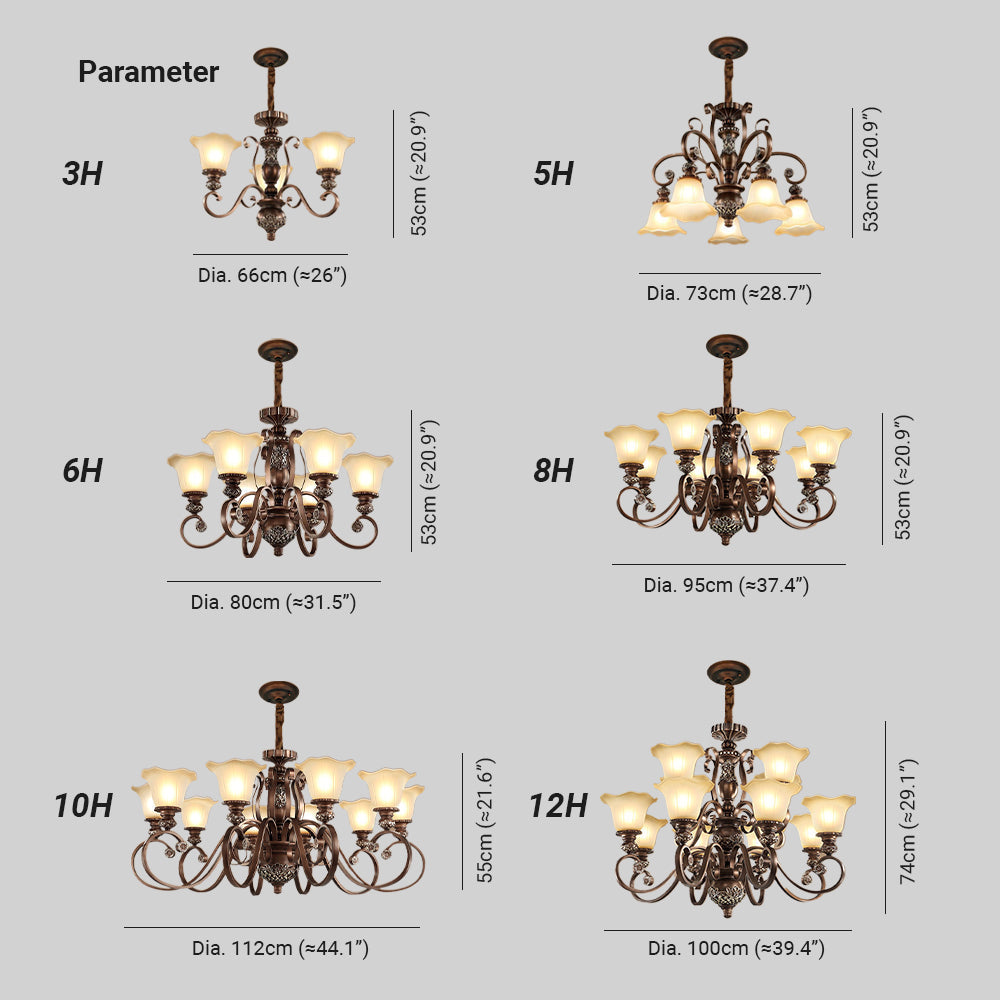 Arisha Retro Flower Pendant Light Metal Glass Living Room Bedroom - Neutral Decor