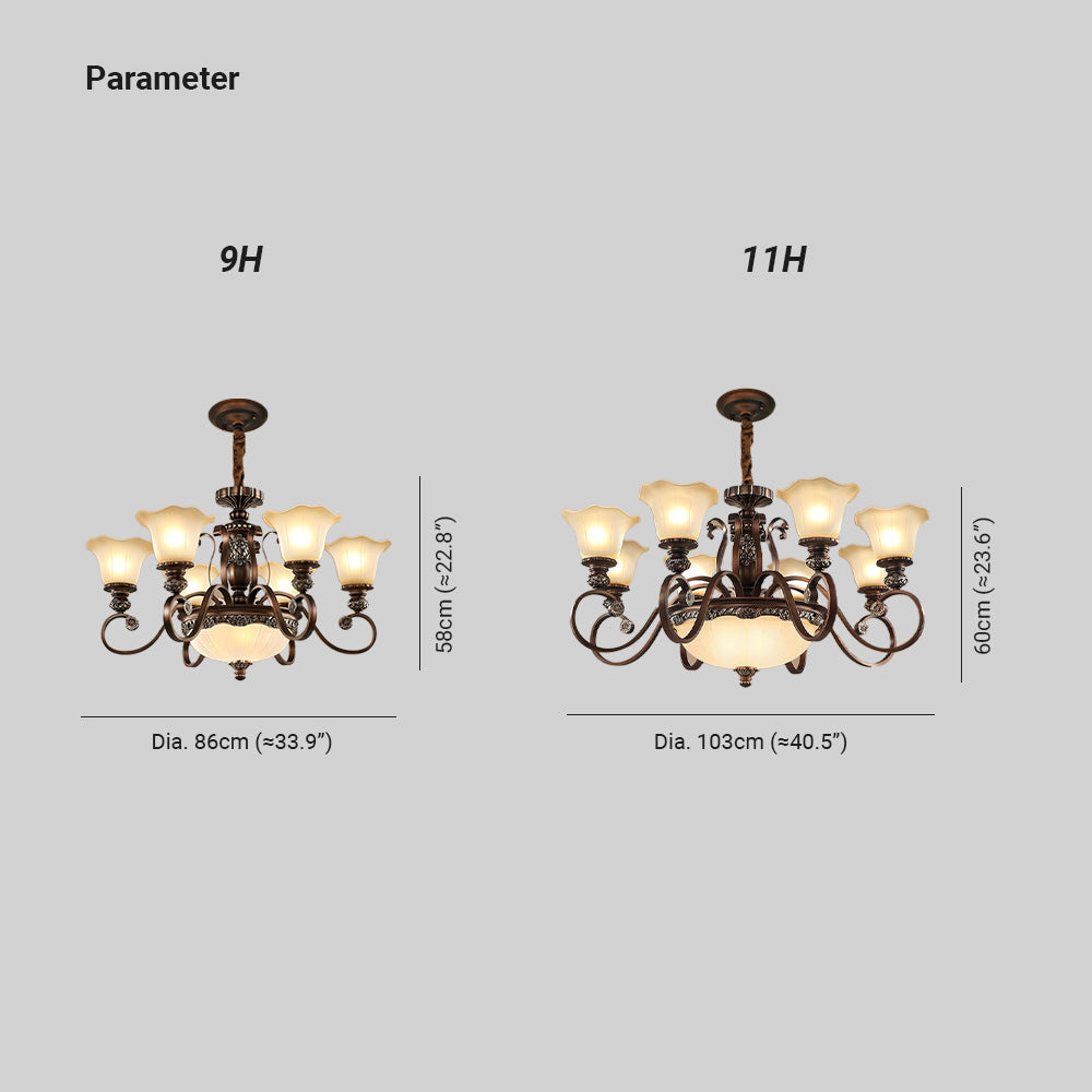 Arisha Retro Flower Pendant Light Metal Glass Living Room Bedroom - Neutral Decor