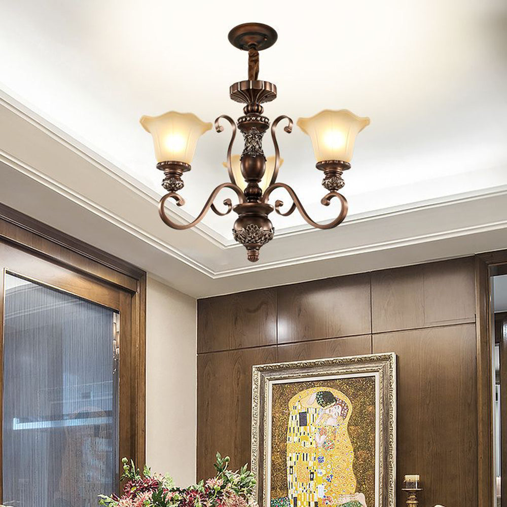 Arisha Retro Flower Pendant Light Metal Glass Living Room Bedroom - Neutral Decor