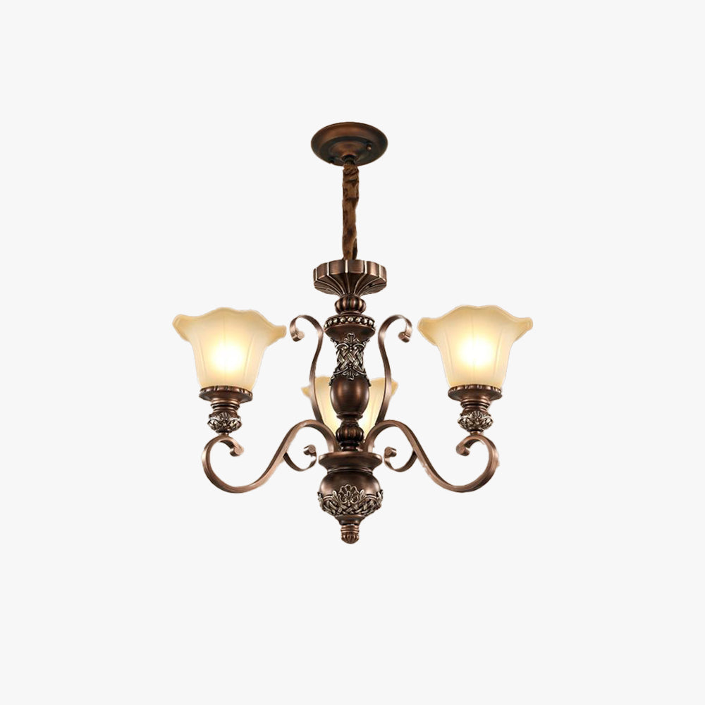 Arisha Retro Flower Pendant Light Metal Glass Living Room Bedroom - Neutral Decor