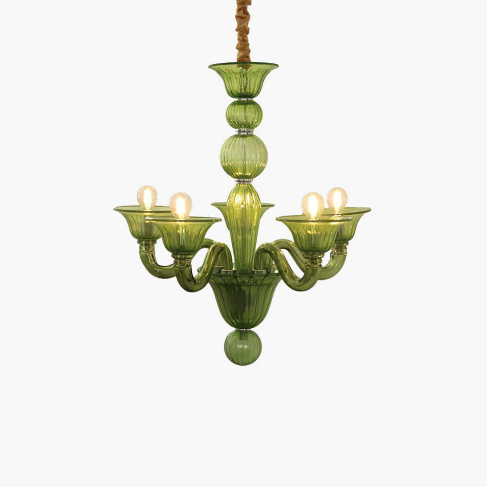 Silva Chandelier Retro Glass Yellow&Green&Clear - Neutral Decor