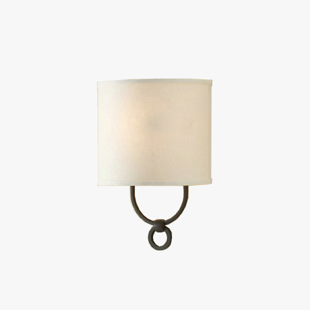 Silva Modern Cylindrical Metal Fabric Indoor Wall Lamp Bedroom - Neutral Decor