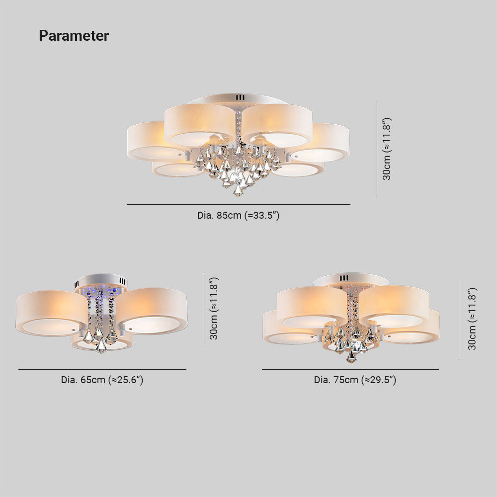 Arisha Flush Mount Ceiling Light Glass White Modern Round Hallway - Neutral Decor