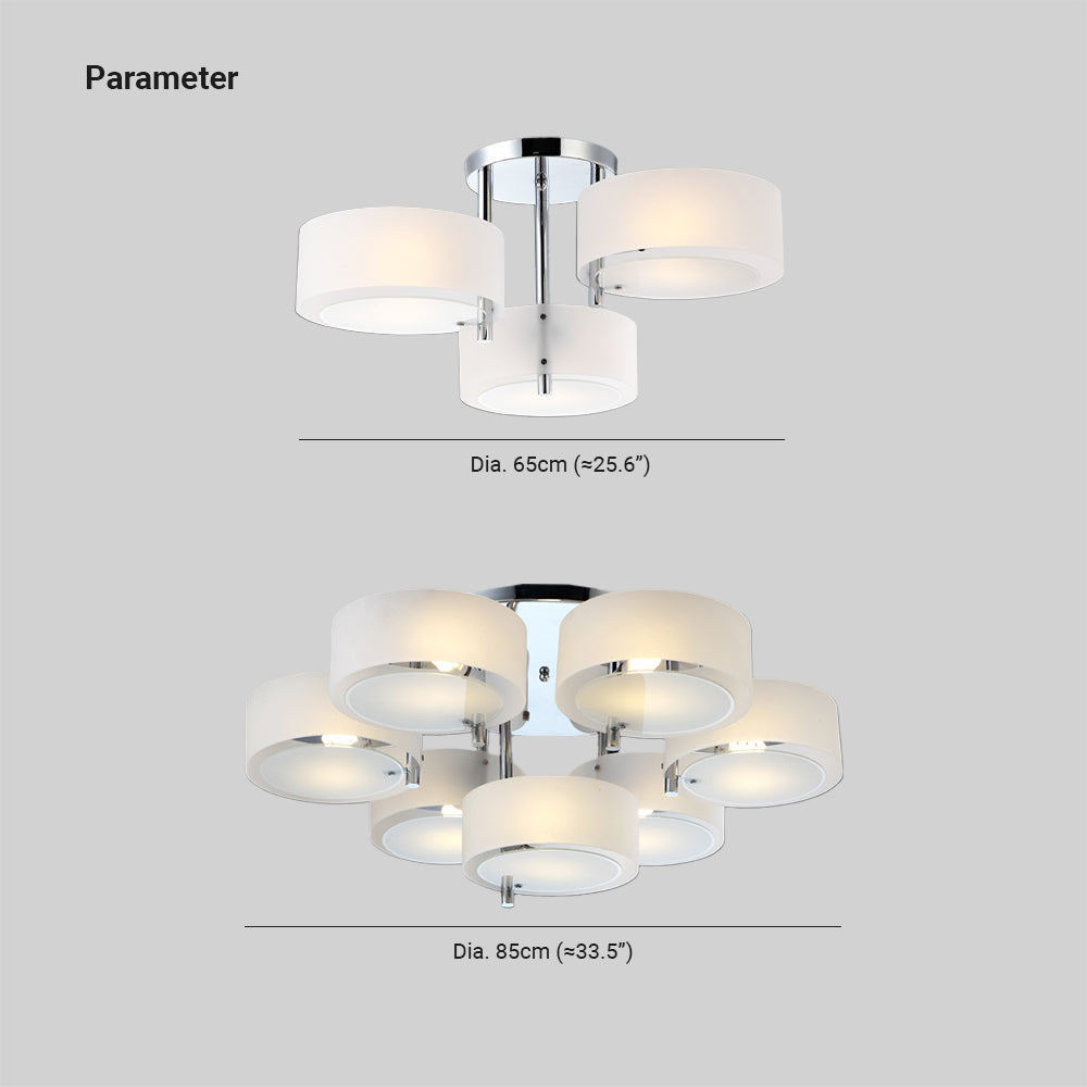 Arisha Flush Mount Ceiling Light Glass White Modern Round Hallway - Neutral Decor