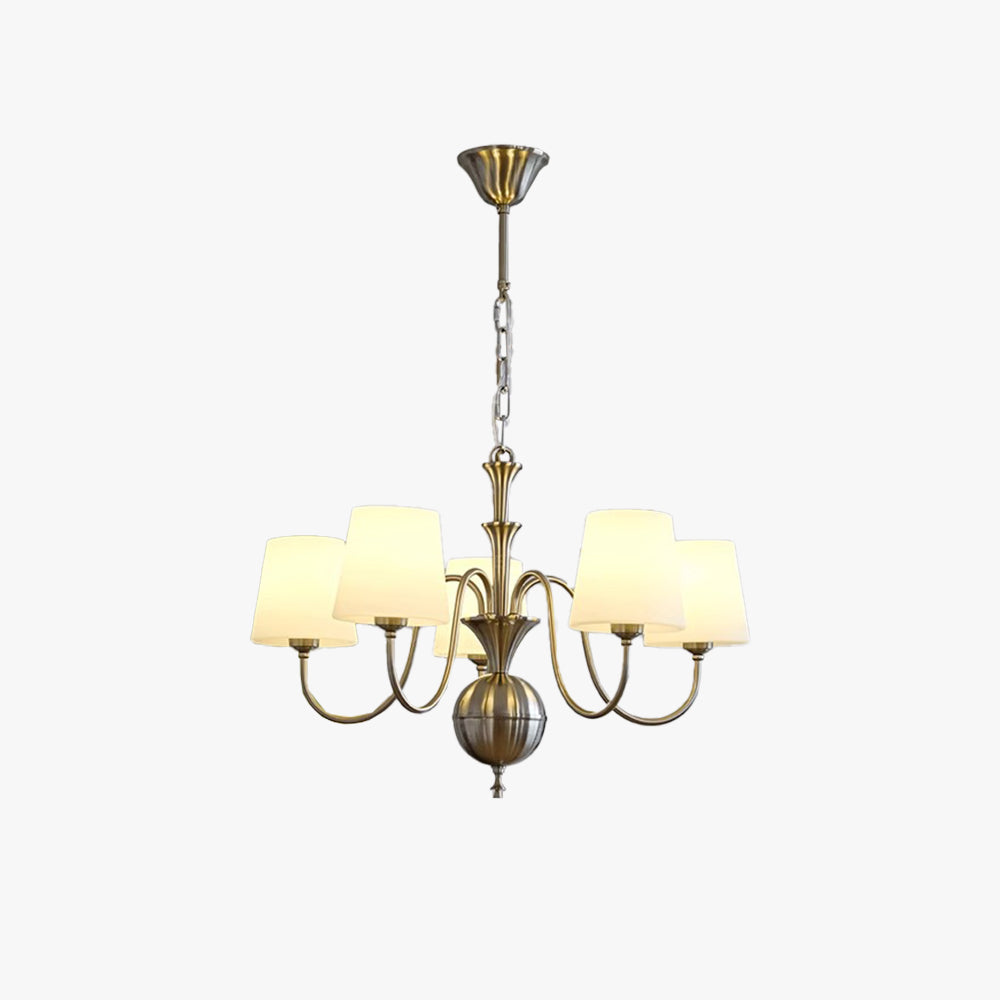 Silva Vintage Metal Glass Chandelier Study Bedroom - Neutral Decor