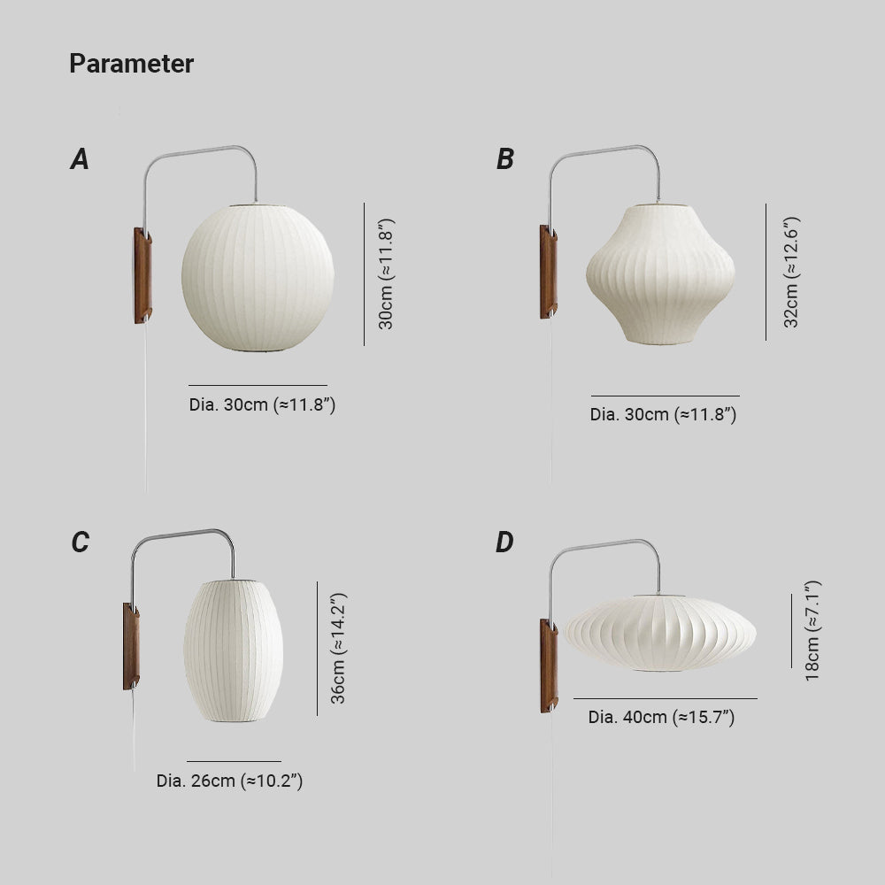 Ritta Indoor Wall Lamp Wood Living Room Modern Fabric Round - Neutral Decor