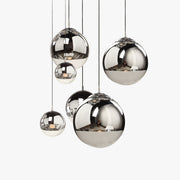 Valentina Industrial Round Metal Glass Pendant Light Living Room - Neutral Decor