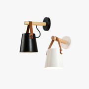Alessio Modern Conical Metal Wood Indoor Wall Lamp Bedroom - Neutral Decor