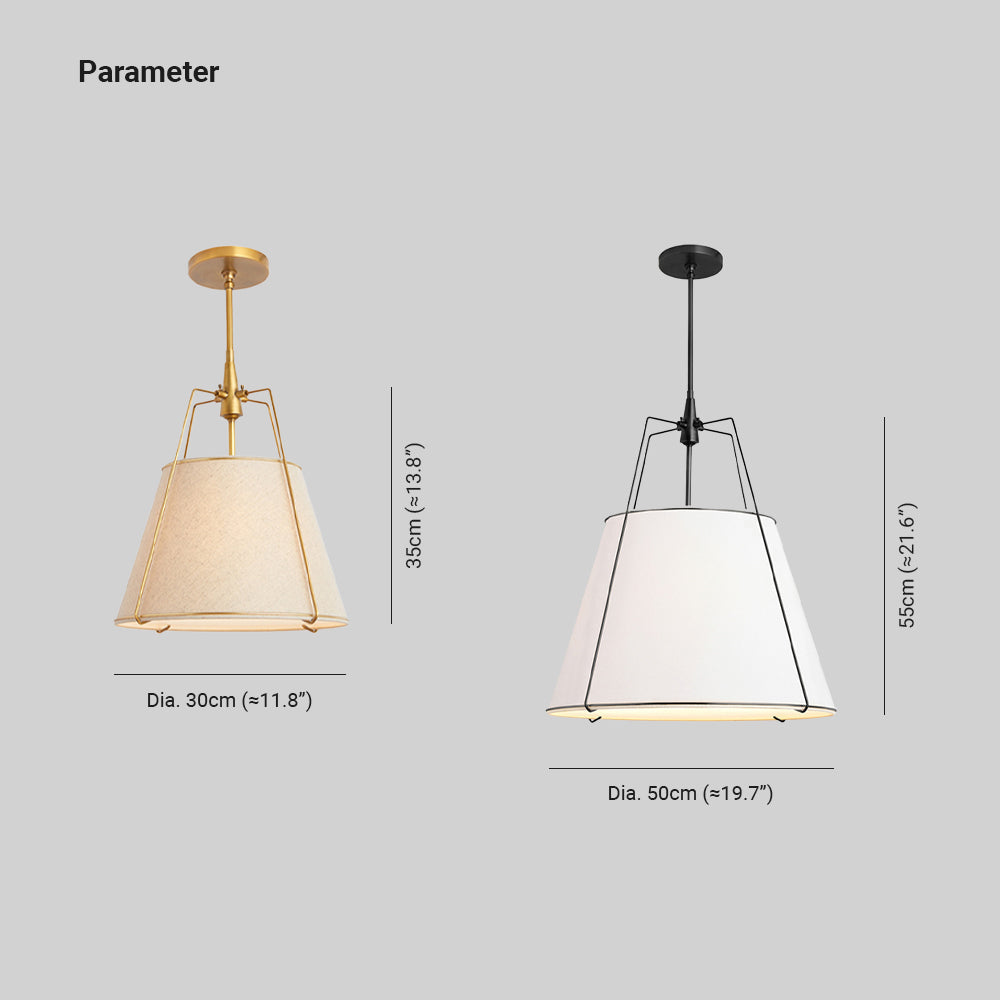 Ritta Pendant Light Fabric Dinging Room Modern Conical - Neutral Decor