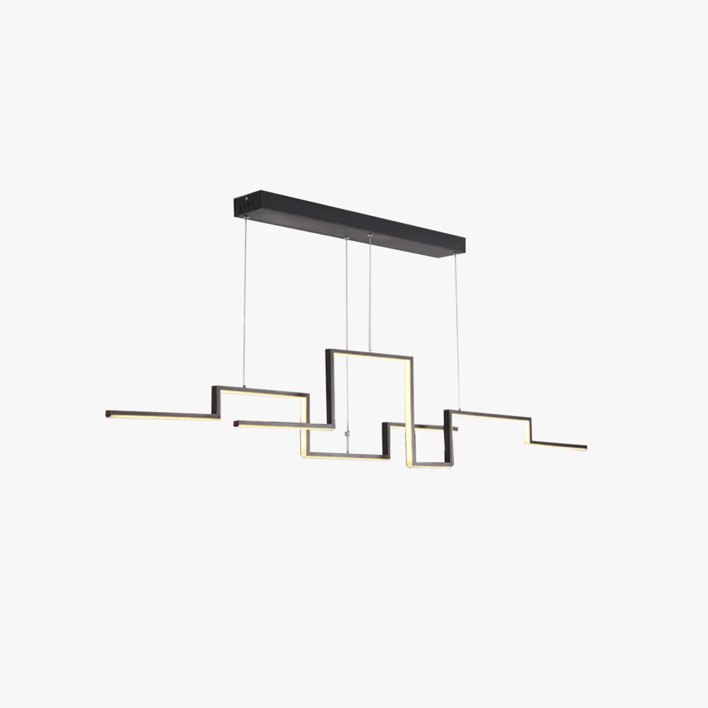 Arisha Designer Linear Metal Pendant Light, Black/Gold - Neutral Decor