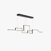 Arisha Designer Linear Metal Pendant Light, Black/Gold - Neutral Decor