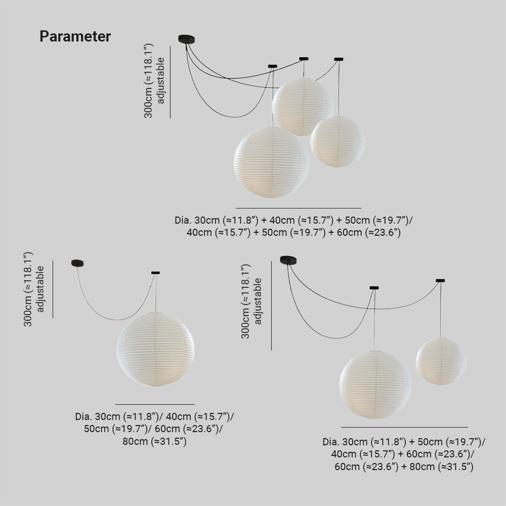 Ritta Pendant Light Wabi-sabi Globe Paper - Neutral Decor
