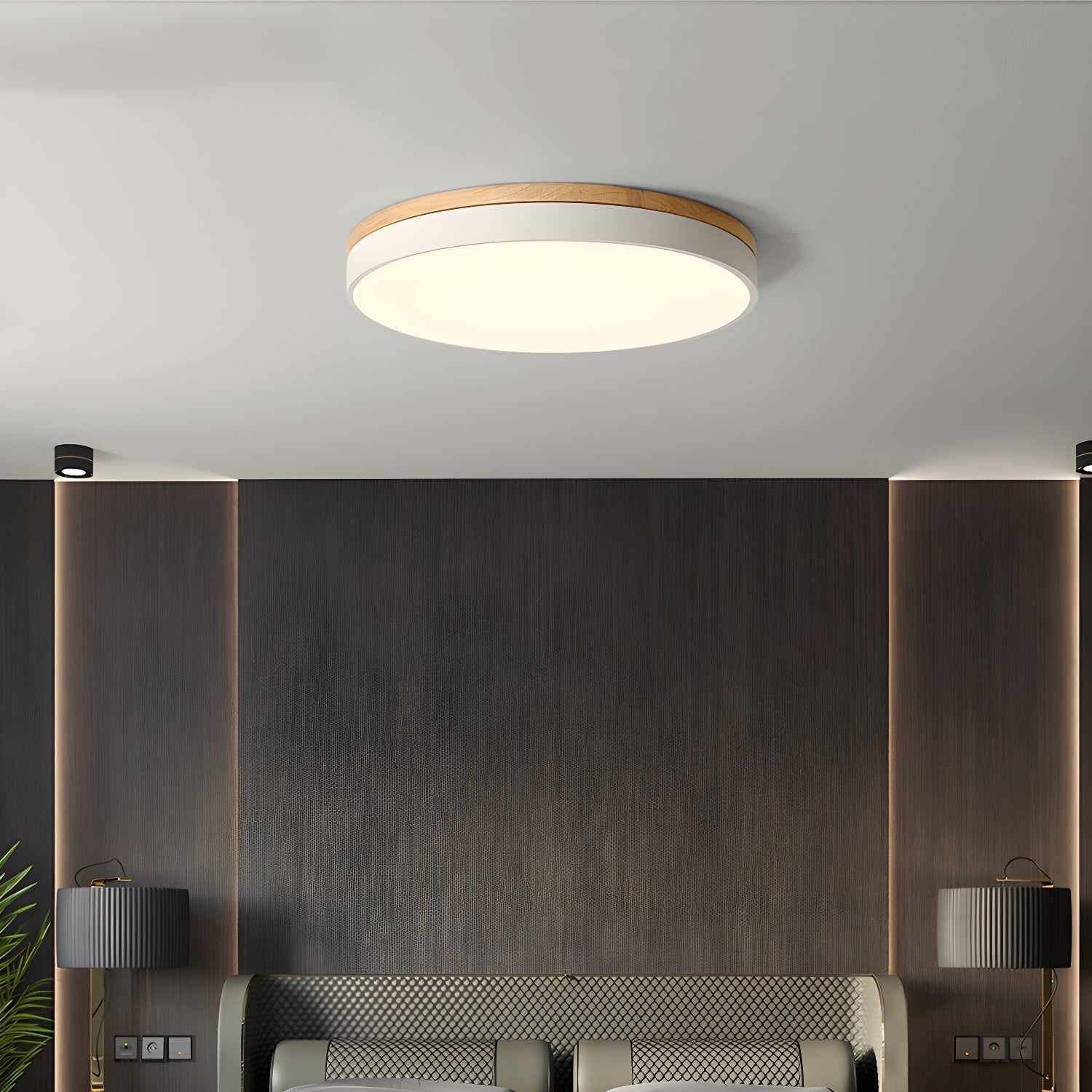 Mireth Ceiling Light Circular Wood Grey Modern Minimalist-Neutral Decor