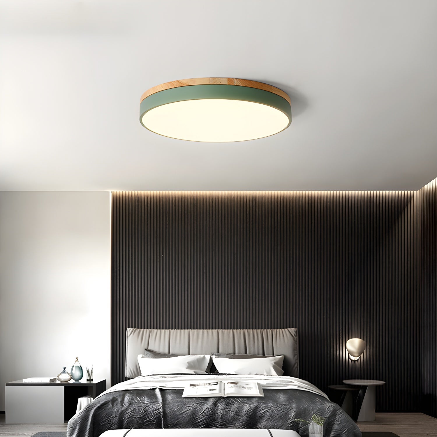 Mireth Ceiling Light Circular Wood Grey Modern Minimalist-Neutral Decor