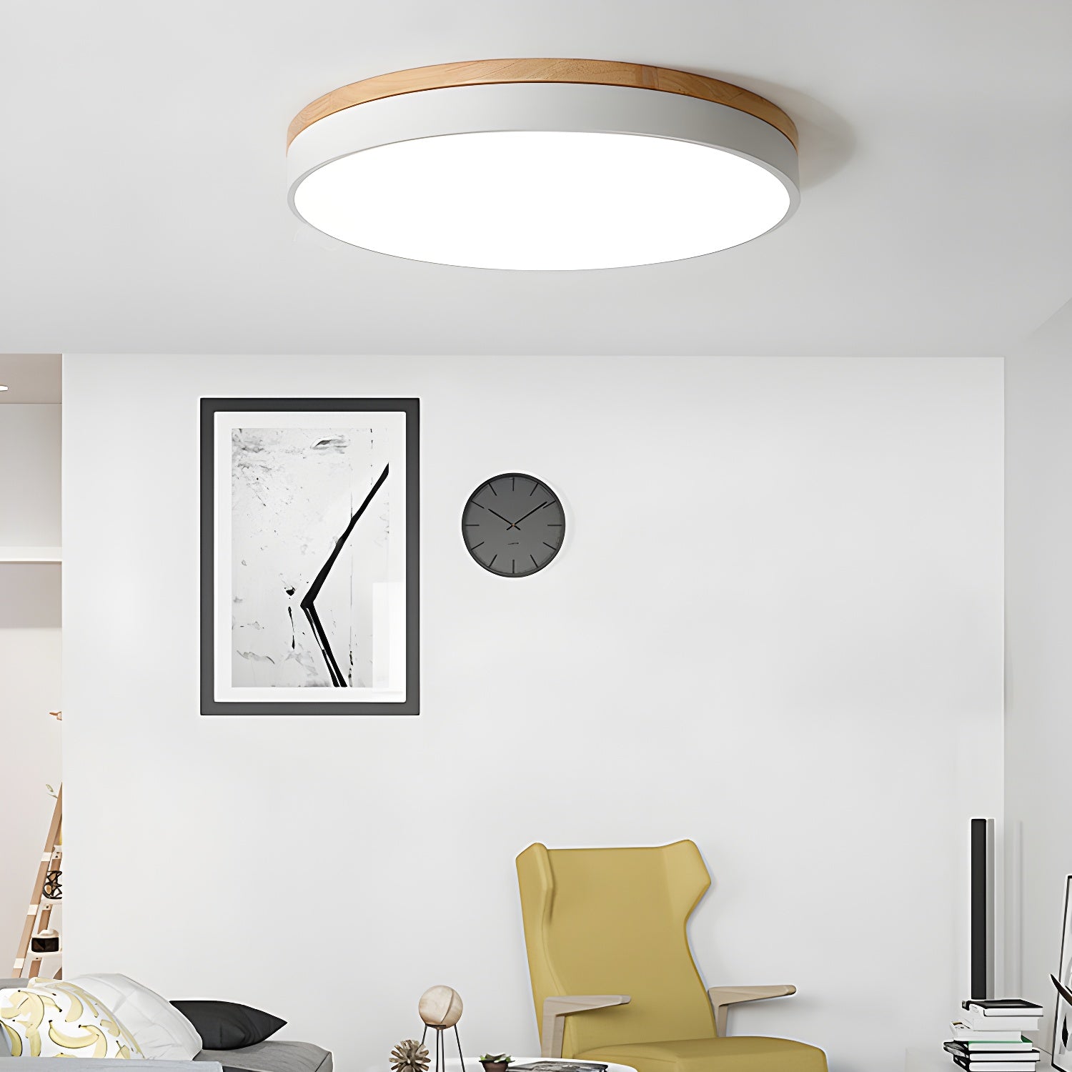 Mireth Ceiling Light Circular Wood Grey Modern Minimalist-Neutral Decor