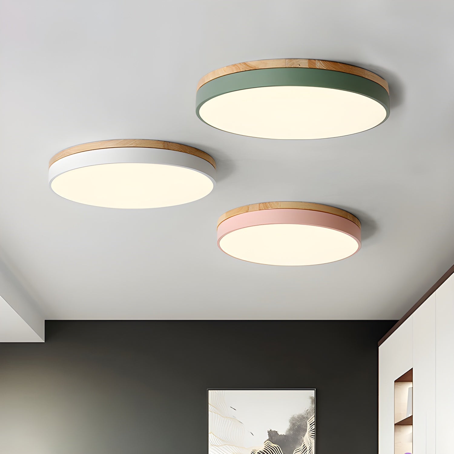 Mireth Ceiling Light Circular Wood Grey Modern Minimalist-Neutral Decor